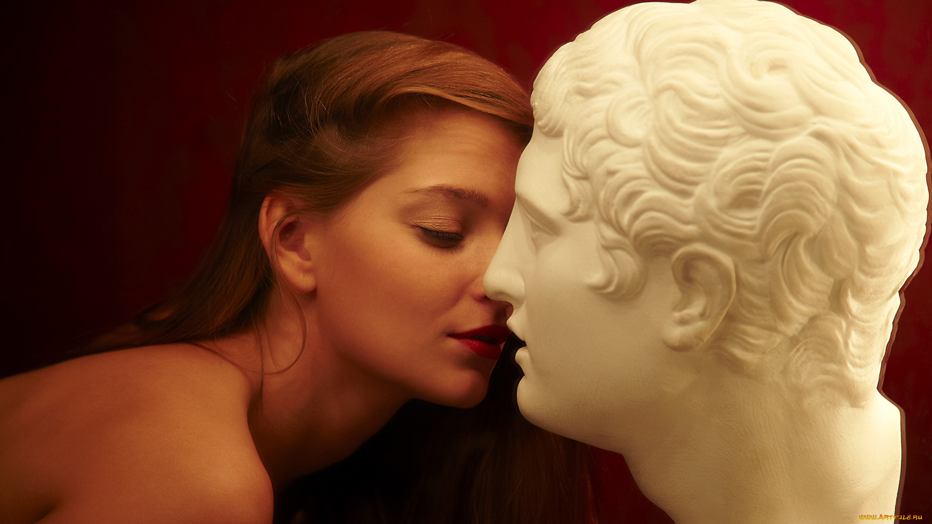 ann, glazyrina, девушки, ann, glazyrina, , indiana, a, красотка, стройная, поза, флирт, макияж, взгляд, сексуальная, модель, рыжеволосая, ann, glazyrina, indiana, a, статуя, голова, мрамор, поцелуй, девушка