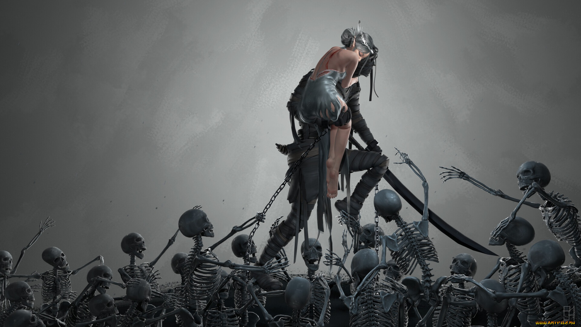 ghost, blade, фэнтези, _ghost, blade, , , призрачный, клинок, guweiz, девушка