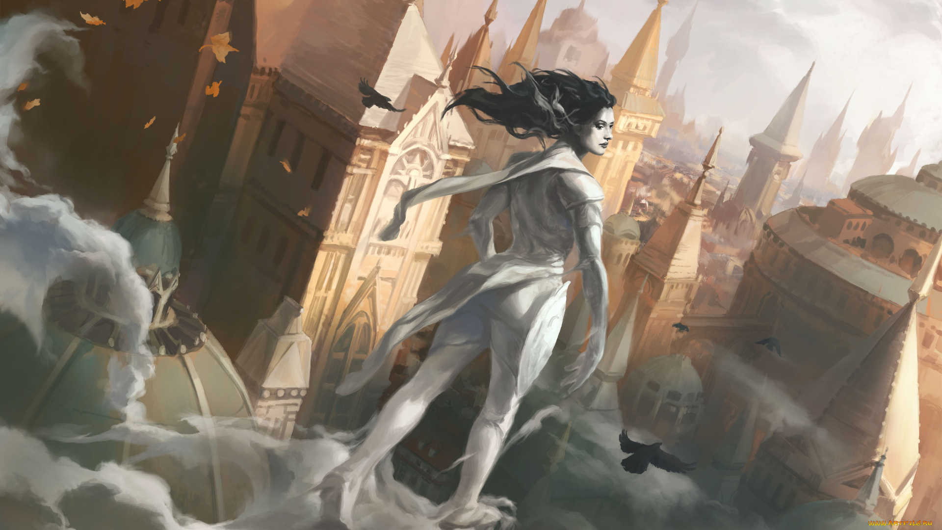 magic, , the, gathering, видео, игры, , the, gathering, -, other, девушка, фон, дух, город