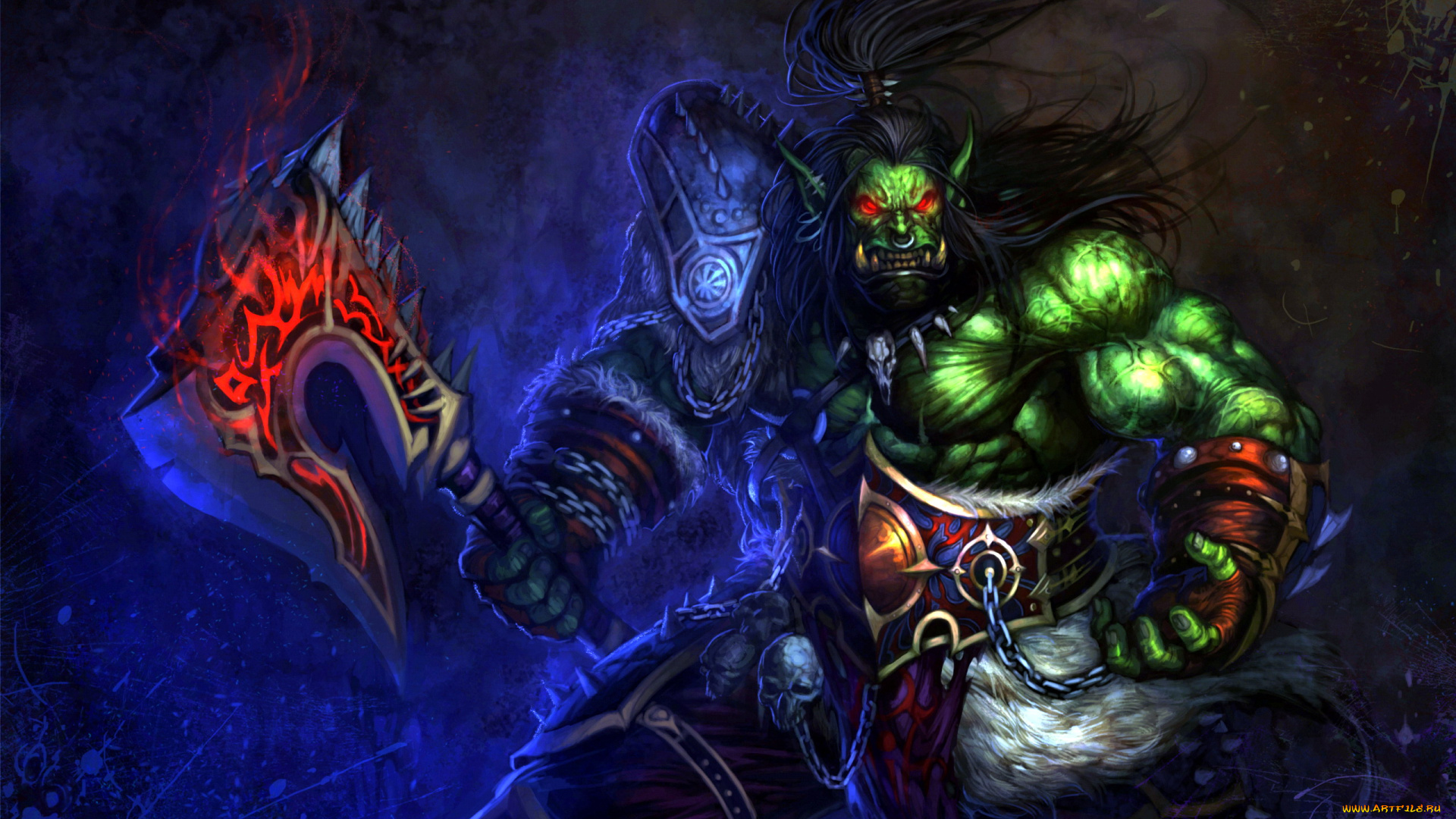 видео, игры, world, of, warcraft, орк, топор