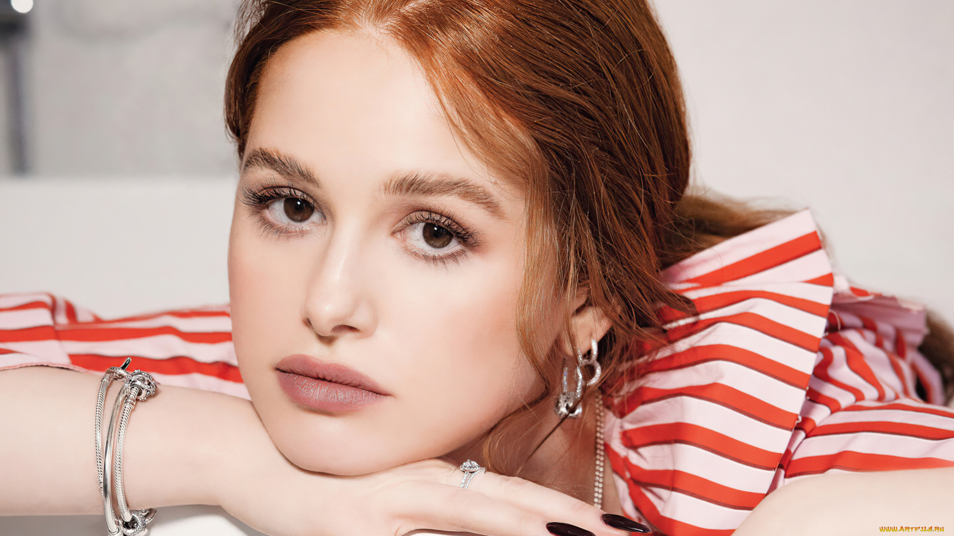 девушки, madelaine, petsch, рыжая, лицо, украшения