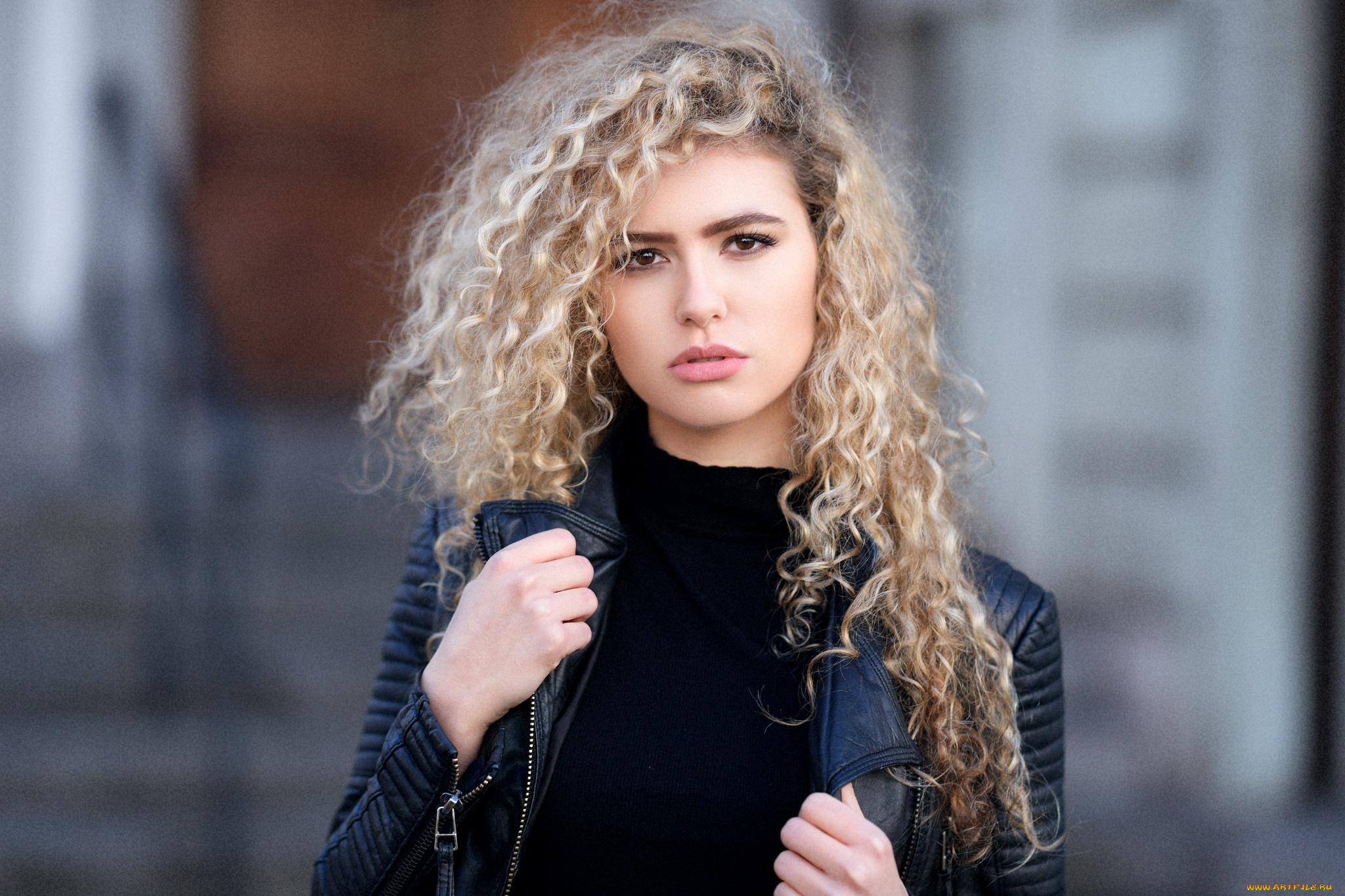 девушки, -, лица, , портреты, блондинка, локоны, взгляд