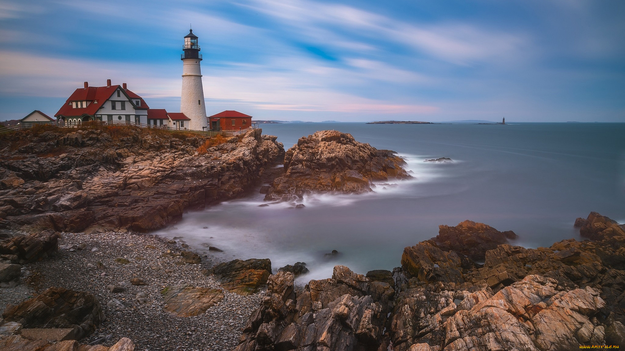 portland, head, light, cape, elizabeth, maine, usa, природа, маяки, portland, head, light, cape, elizabeth