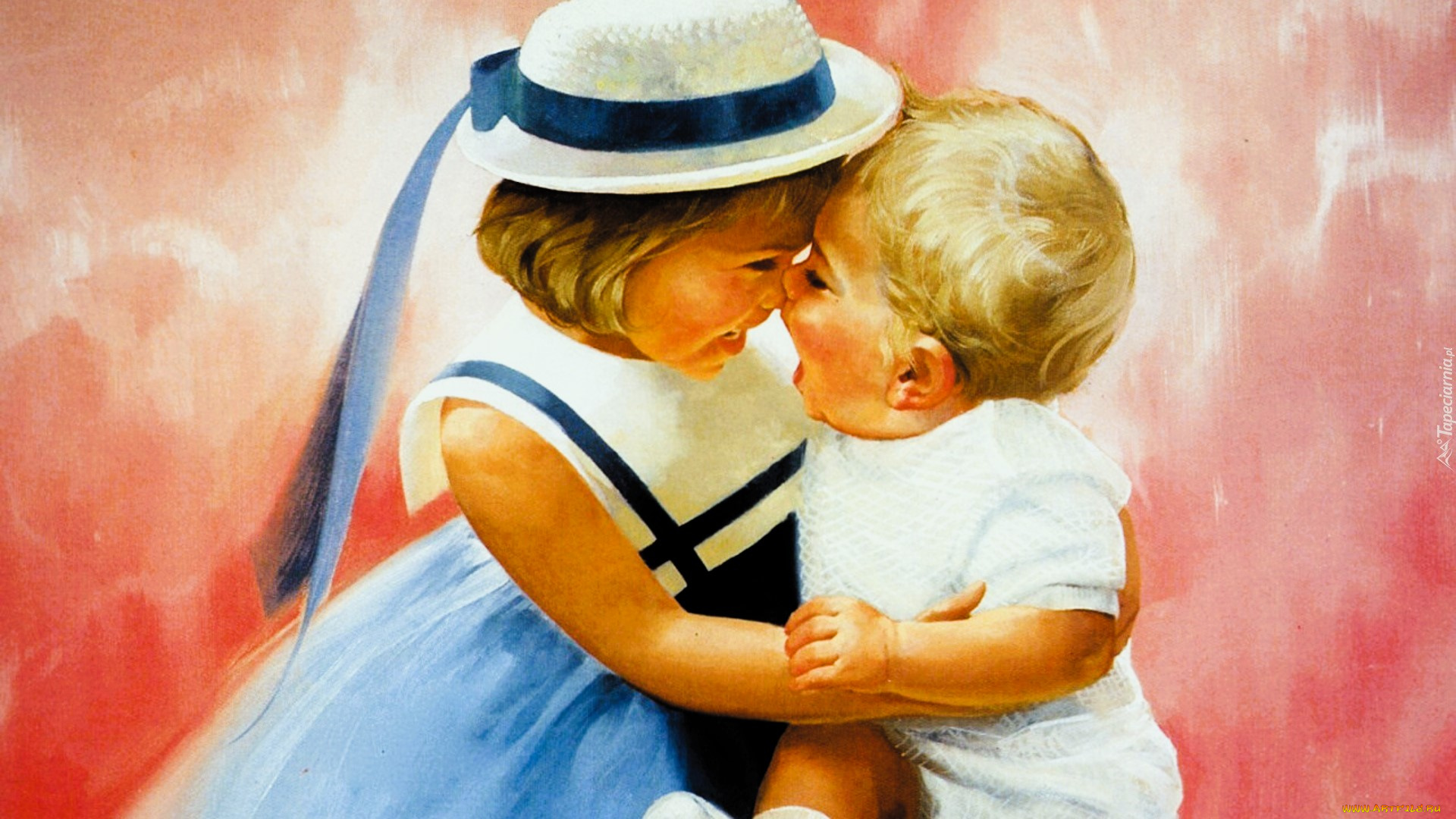 donald, zolan, рисованное, дети, девочка, шляпа, младенец