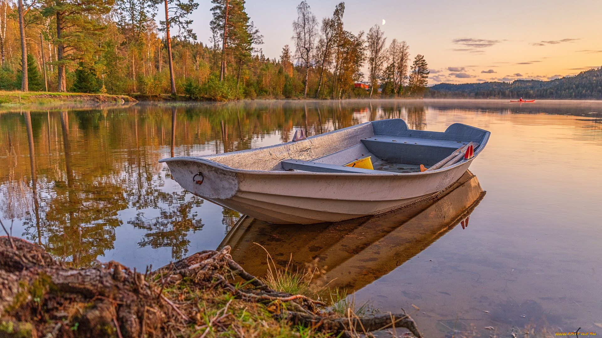 корабли, лодки, , шлюпки, озеро, лодка, отражение, лес