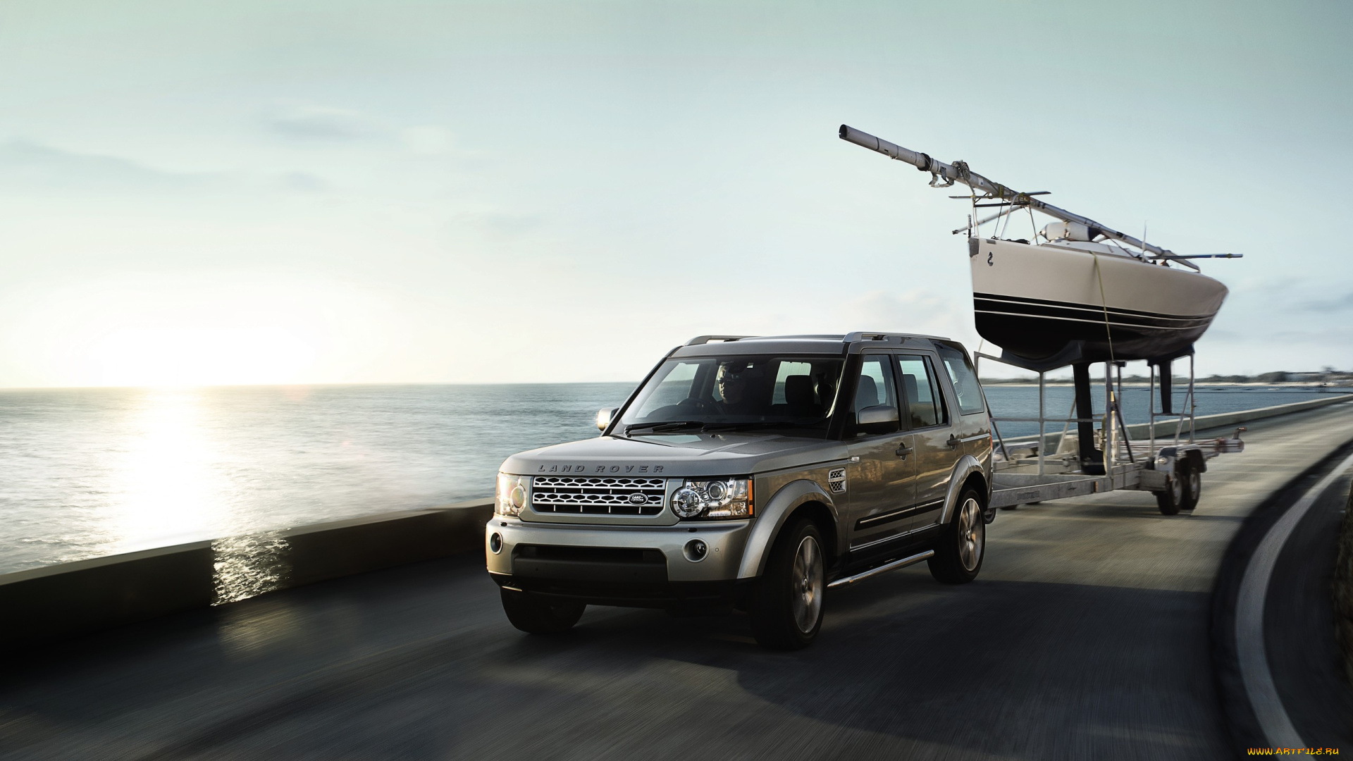 автомобили, land, rover, машина, лодка