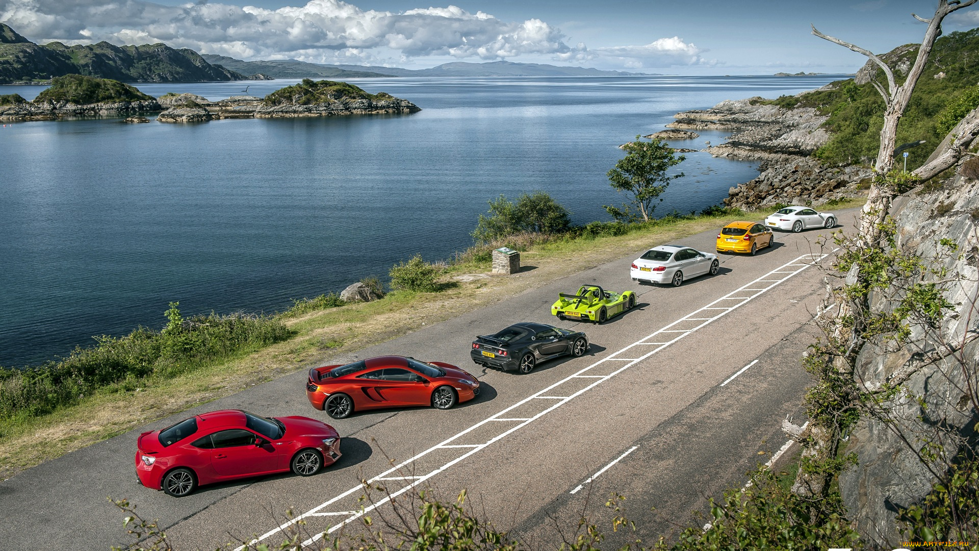 mixed, автомобили, разные, вместе, машины, природа, трасса