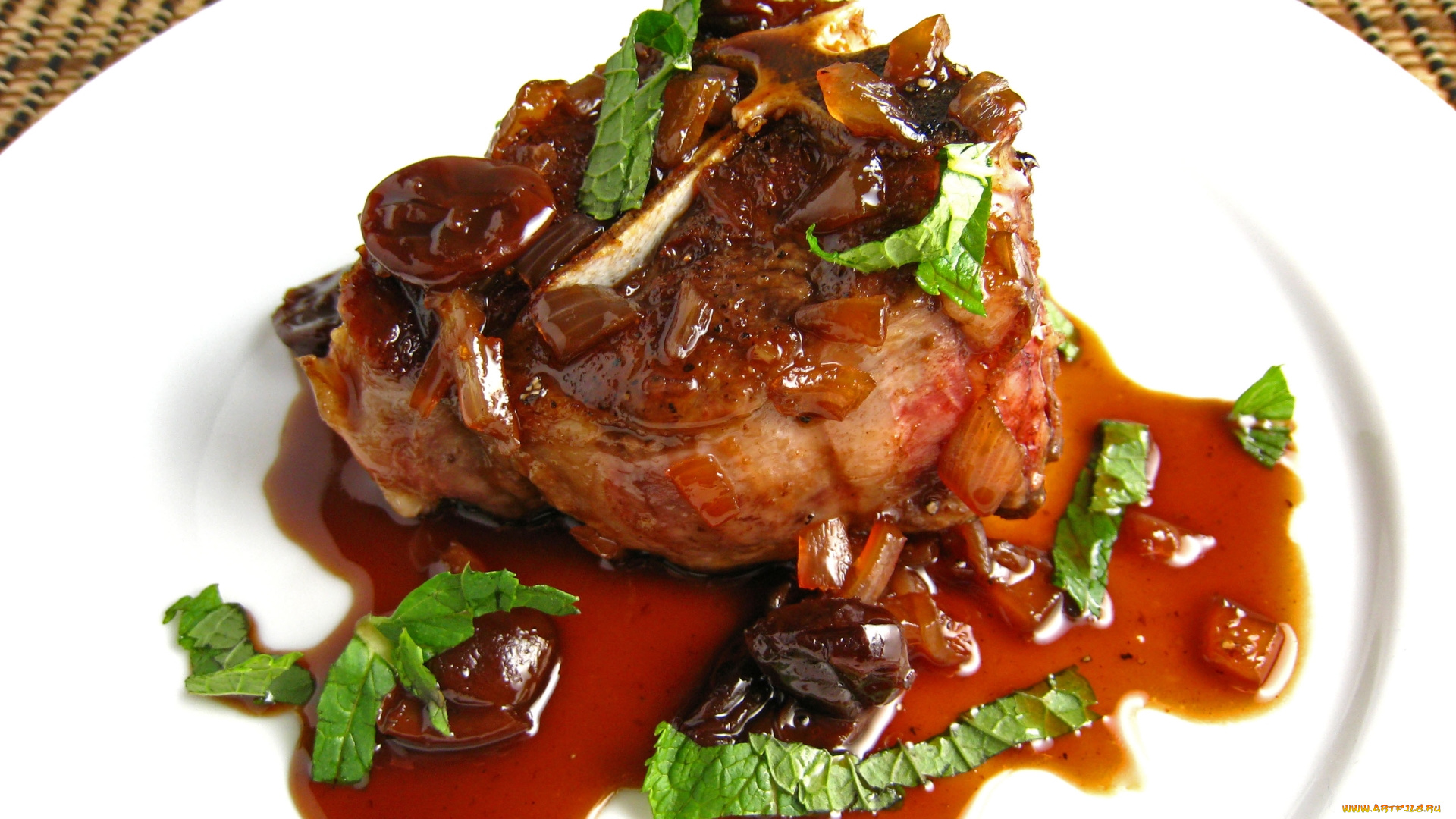 еда, мясные, блюда, зелень, соус, мясо