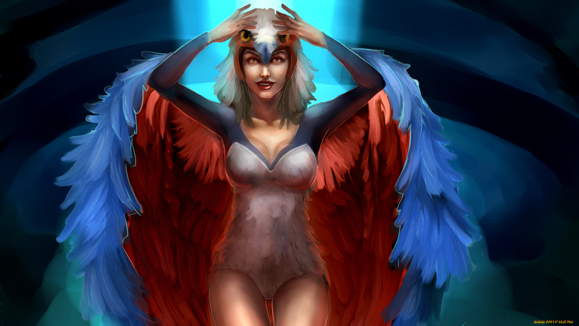 фэнтези, девушки, девушка, перья, карнавал, костюм, маскарад