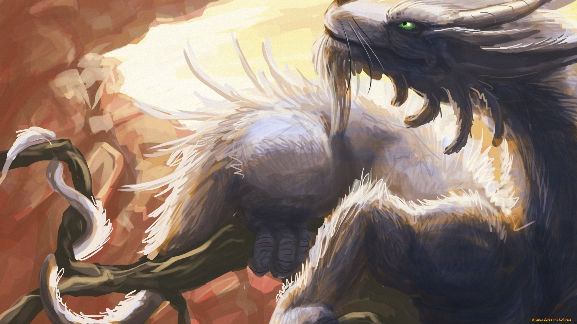 фэнтези, драконы, взгляд, злой, дракон