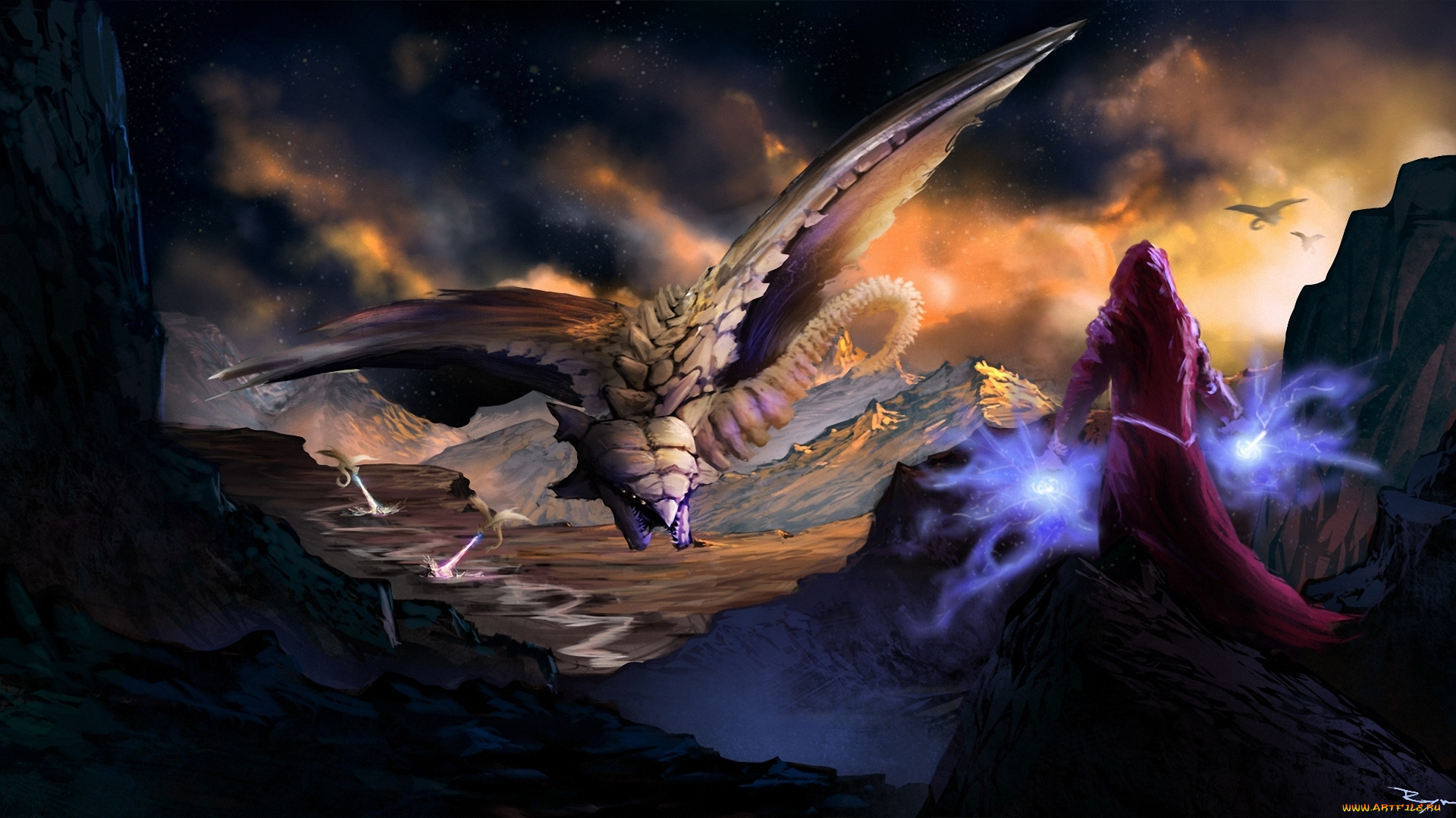 фэнтези, маги, , волшебники, горы, драконы, волшебник, магия