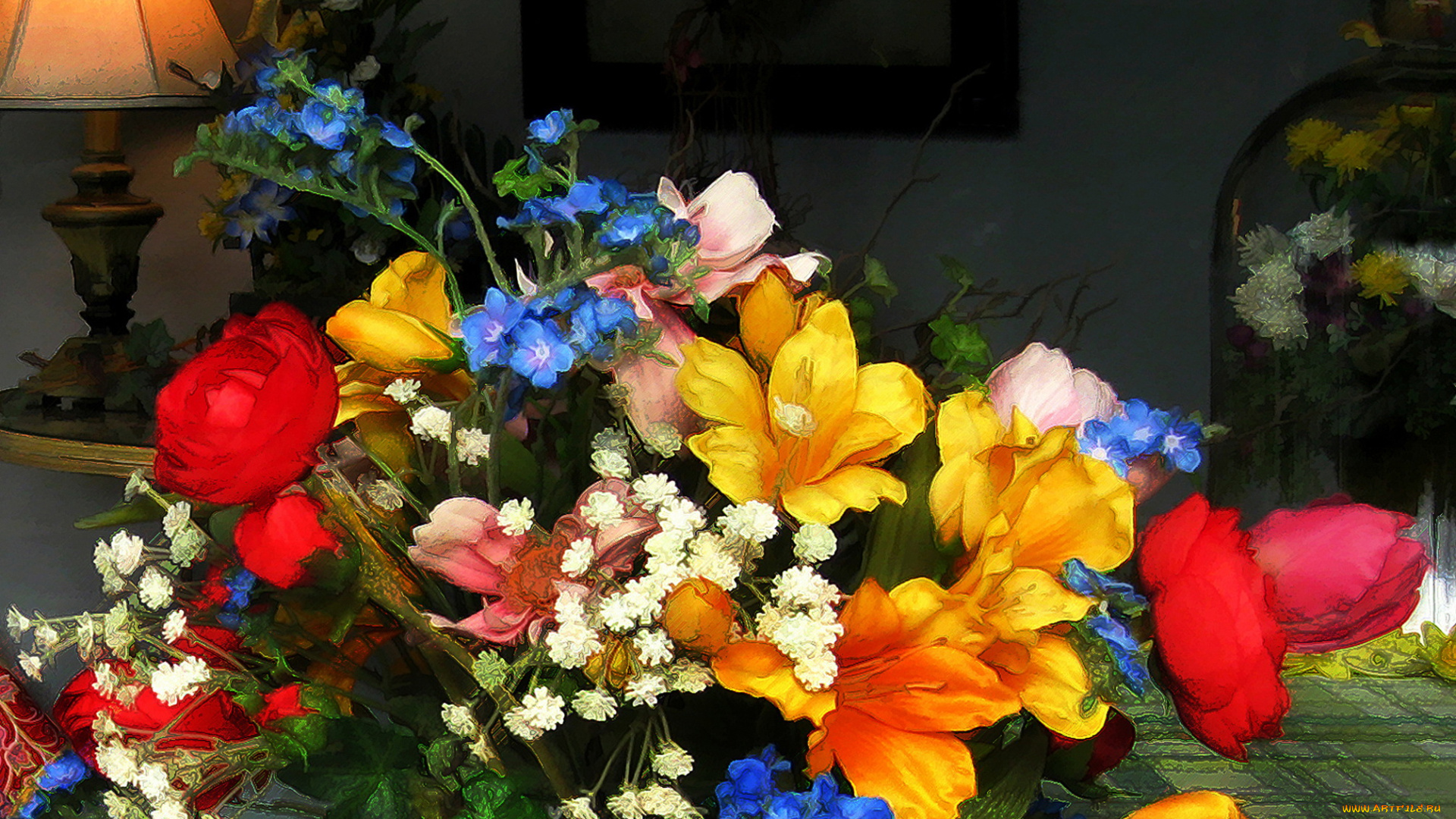разное, компьютерный, дизайн, цветы, разные, вместе