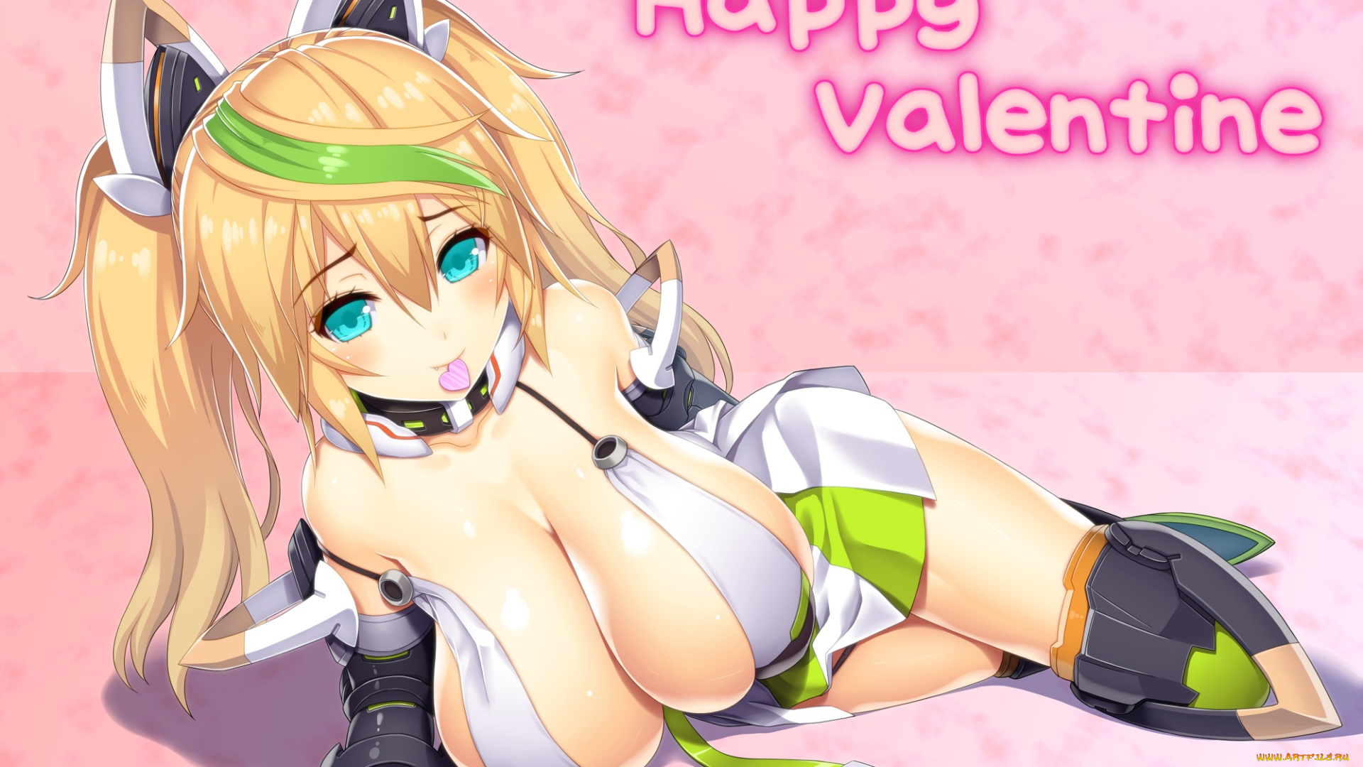 аниме, день, святого, валентина, фон, девушка, взгляд