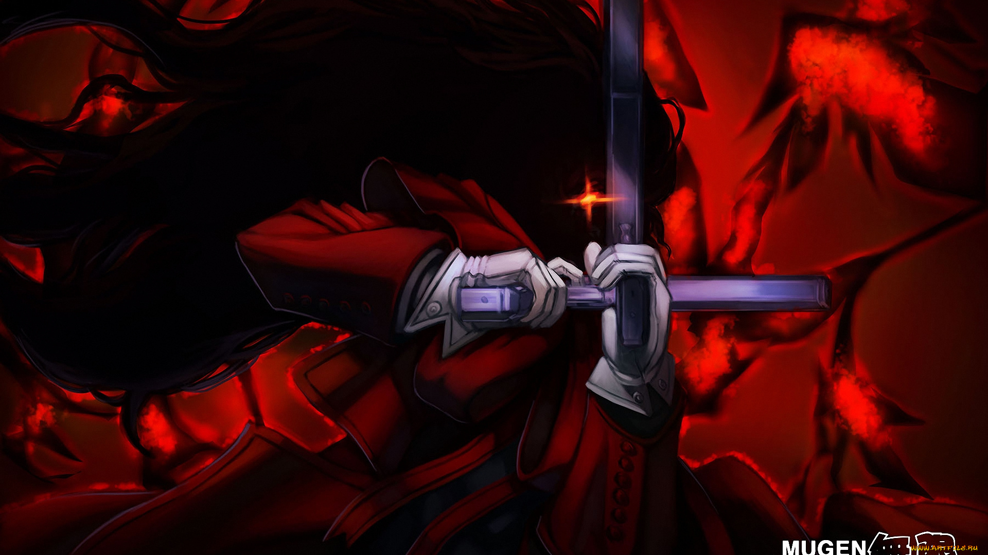 аниме, hellsing, alucard, vampire, алукард, дракула, оружие, шакал, dracula, вампир