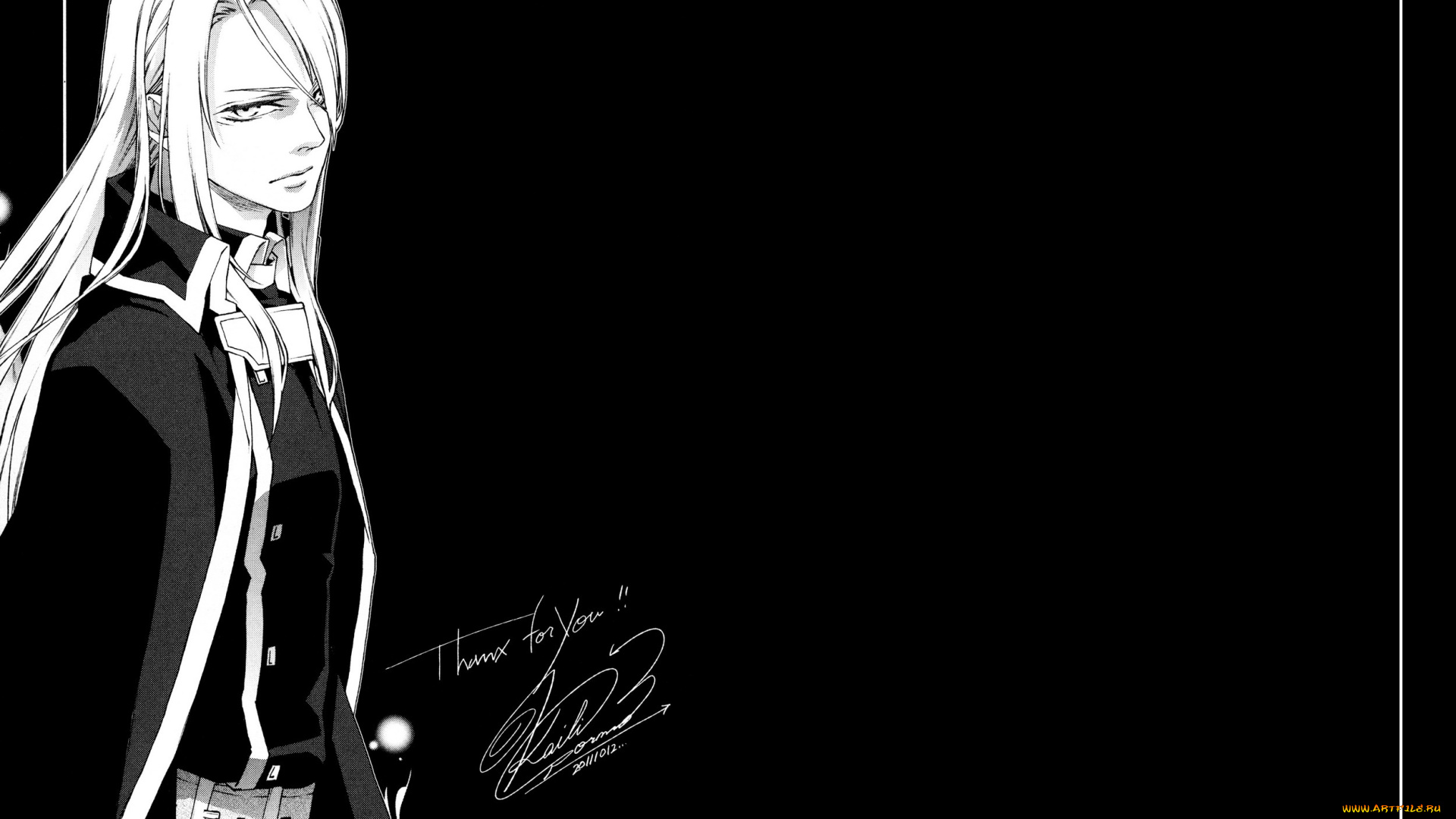 аниме, monochrome, factor, парень, чёрный, фон