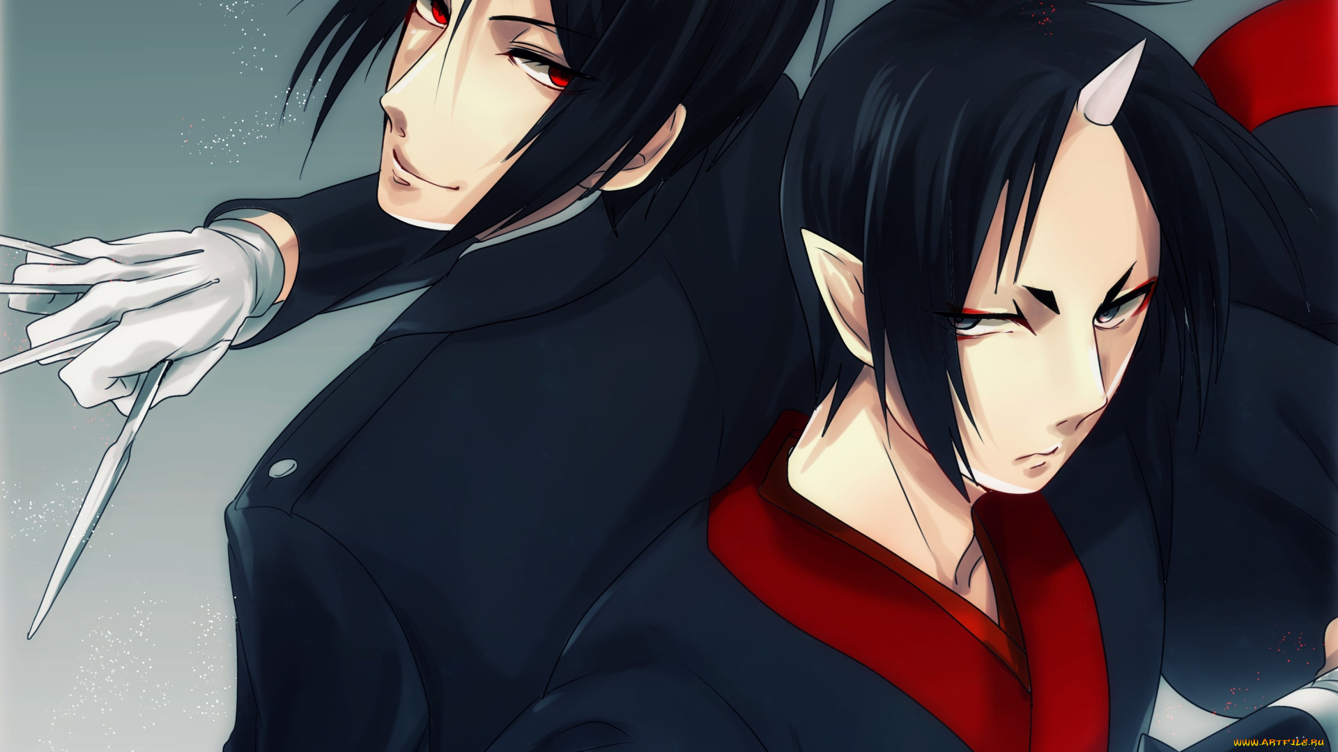 аниме, unknown, , другое, демоны, себастьян, хозуки, парни