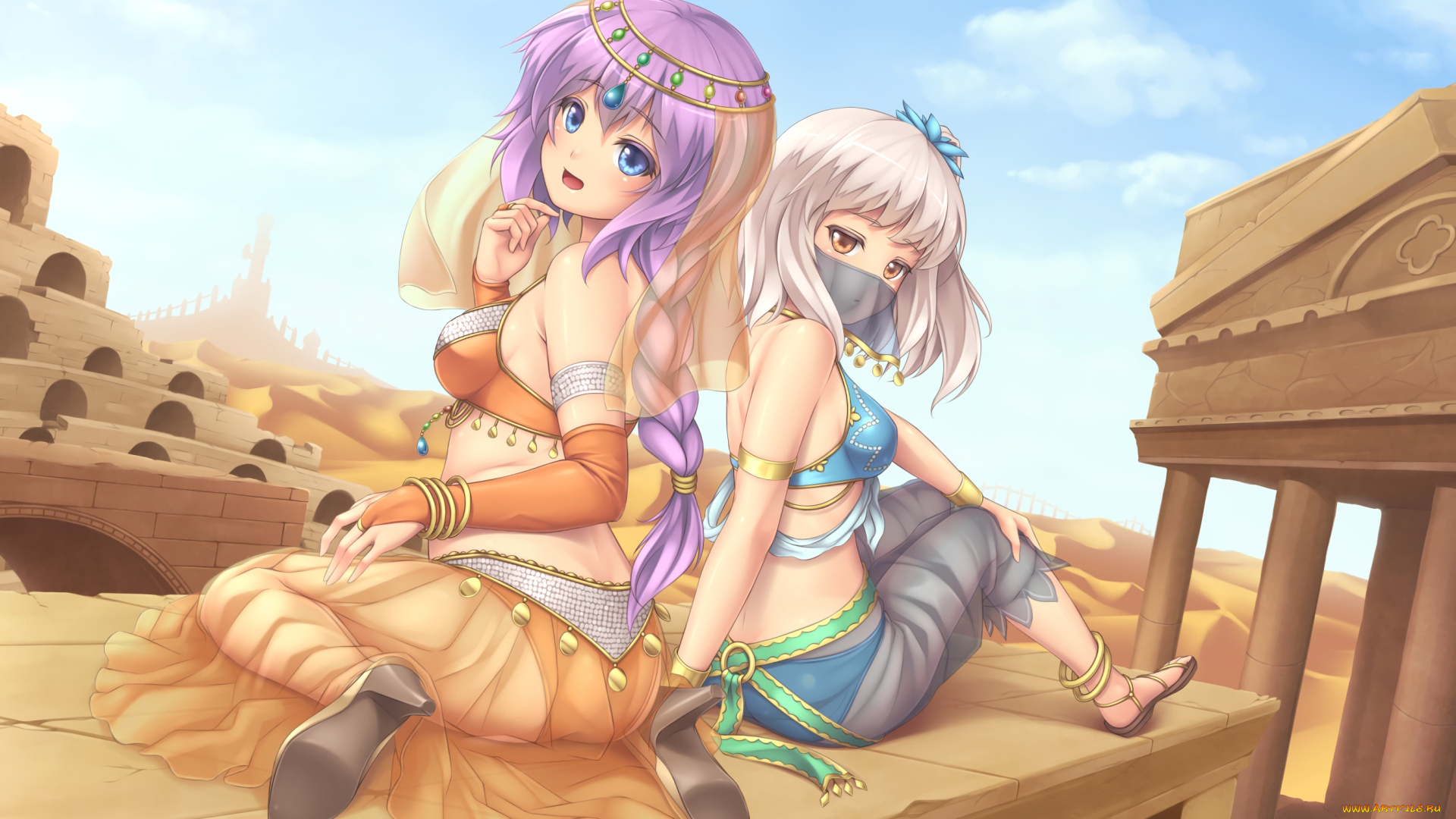 аниме, unknown, , другое, взгляд, фон, девушки