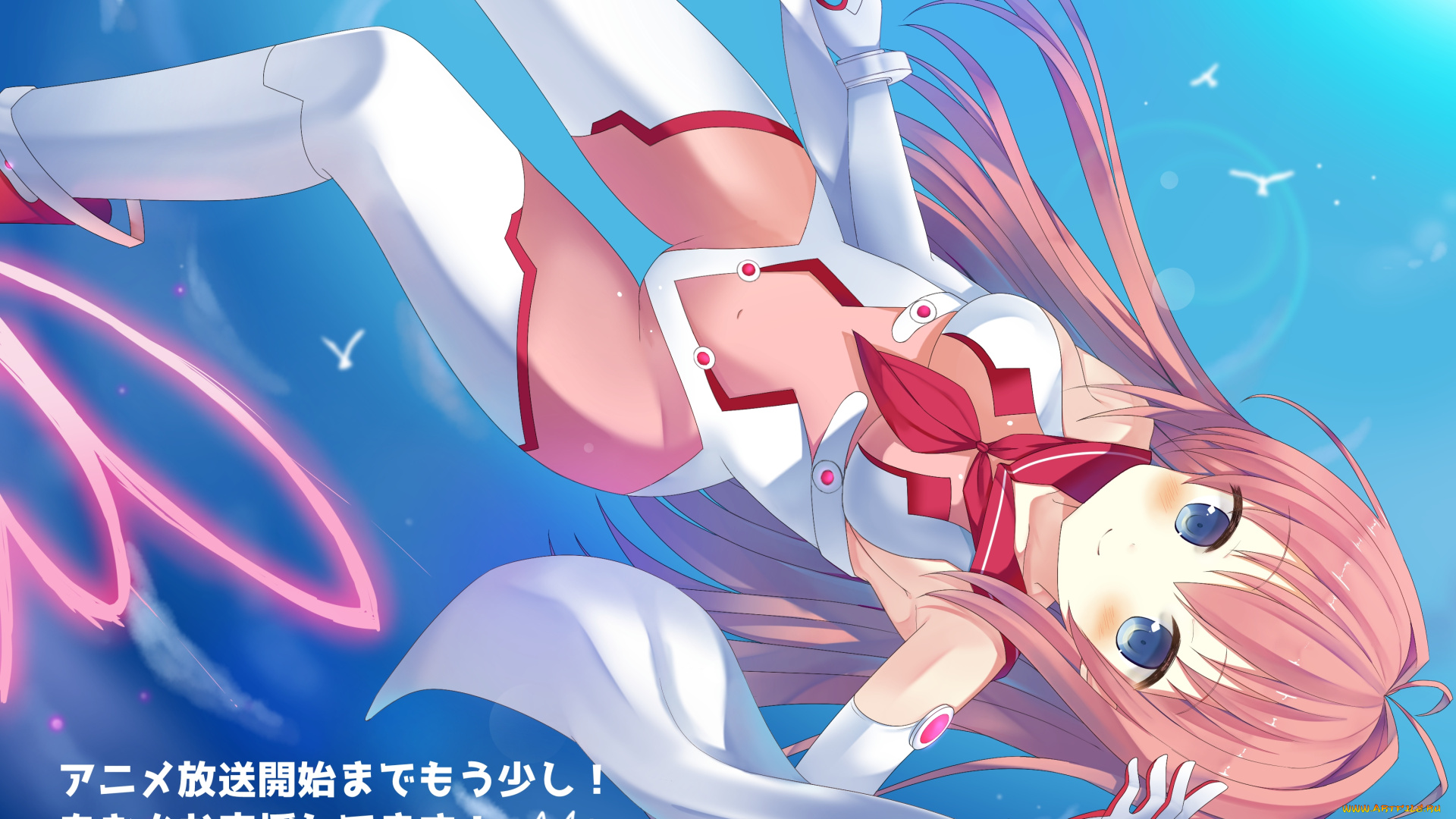 aokana, аниме, взгляд, девушка, фон