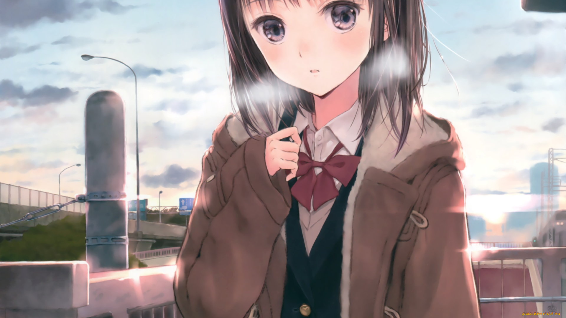 автор, , fujita, hidetoshi, аниме, город, , улицы, , здания, девочка