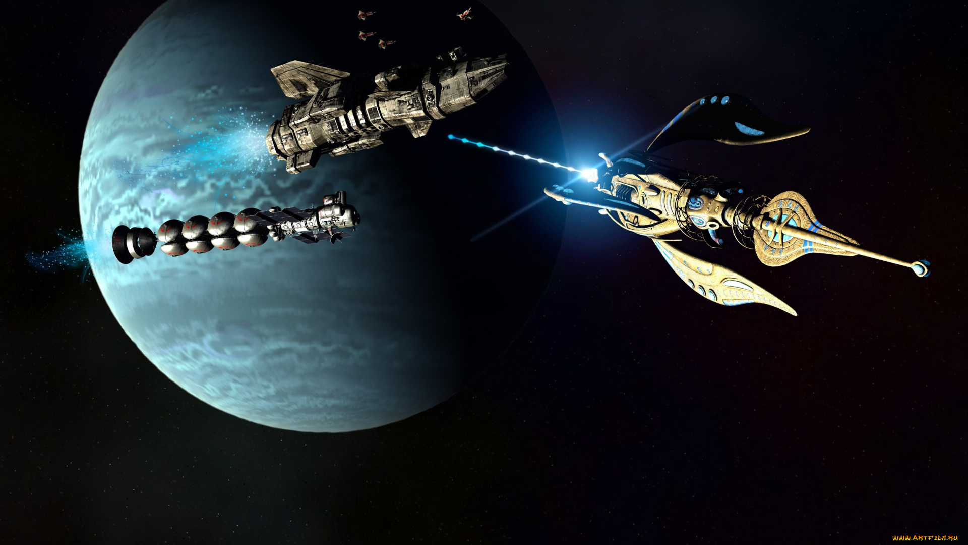 космос, арт, вселенная, планета, полет, космические, корабли