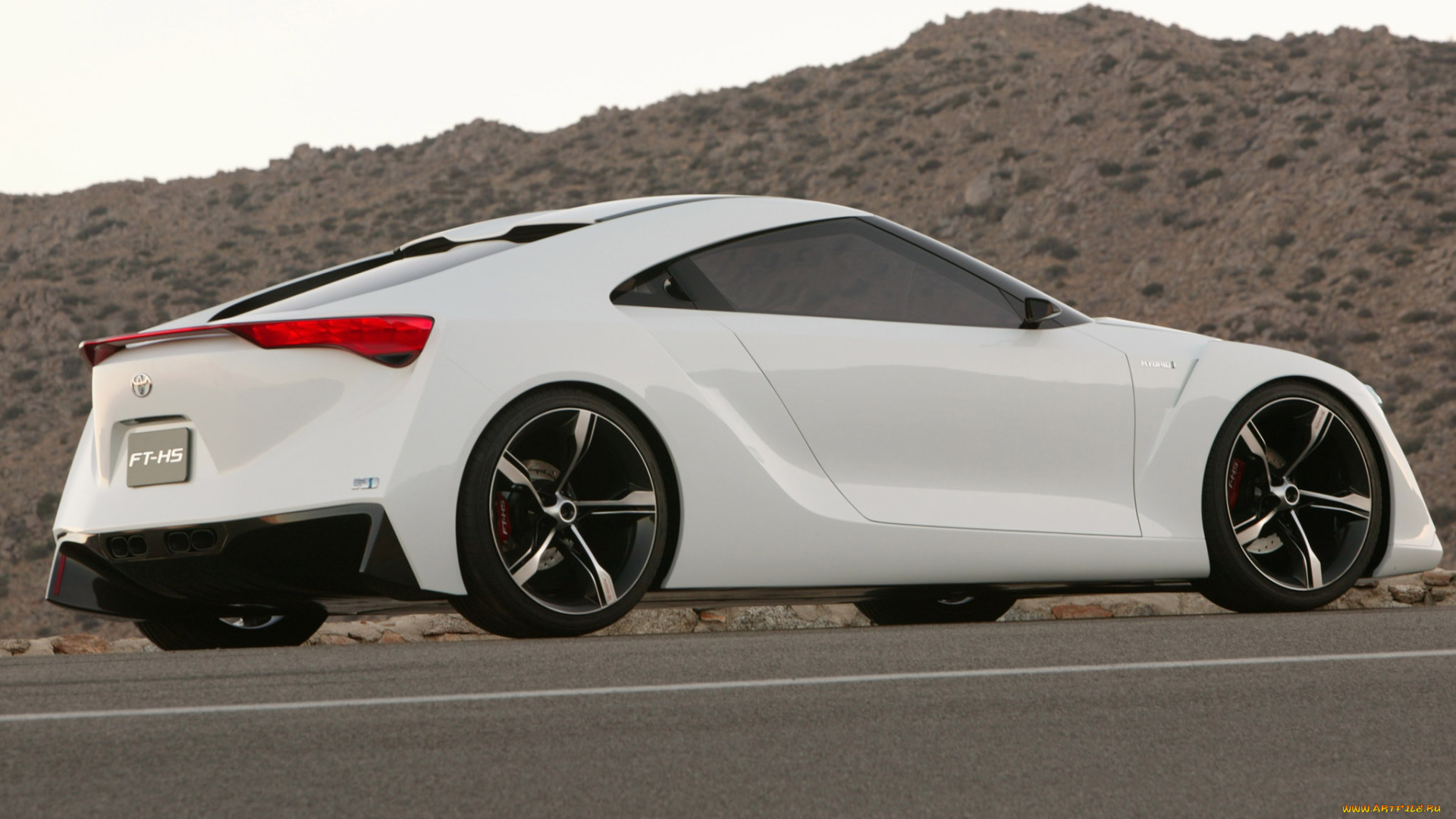 toyota, ft, hs, concept, автомобили, toyota, белый, concept, автомобиль, ft, hs, горы