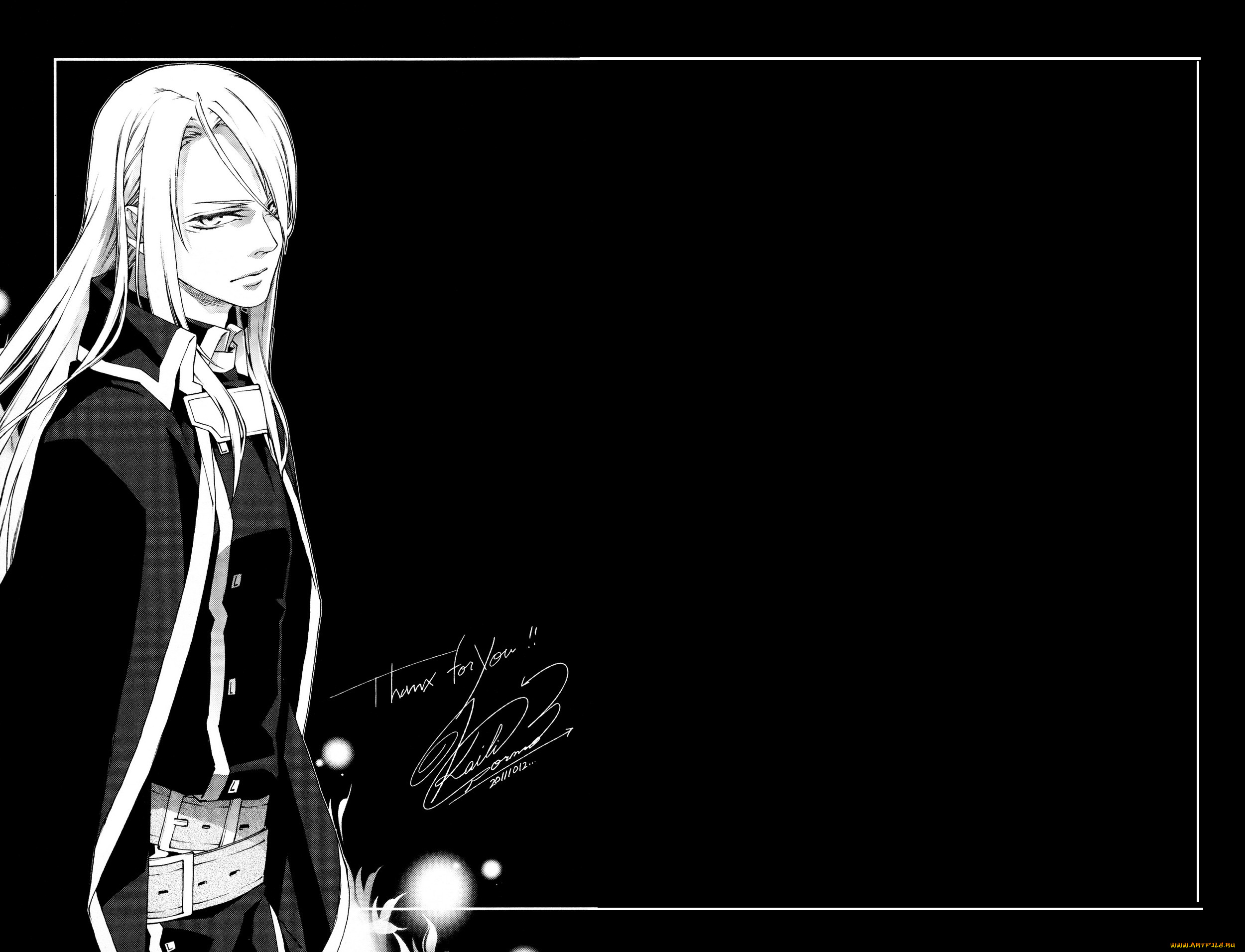 аниме, monochrome, factor, парень, чёрный, фон