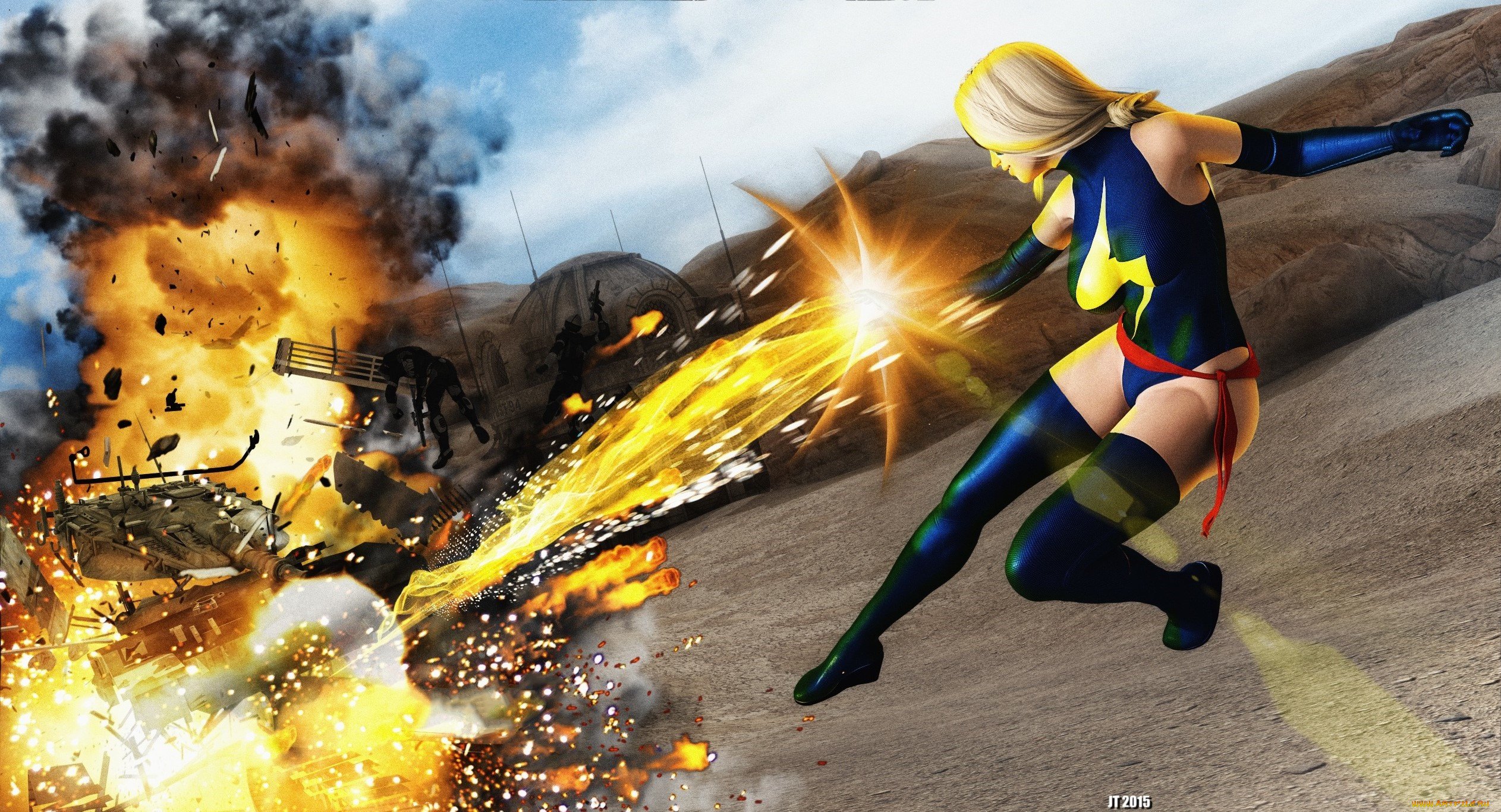 3д, графика, фантазия, , fantasy, супермен, фон, взгляд, девушка