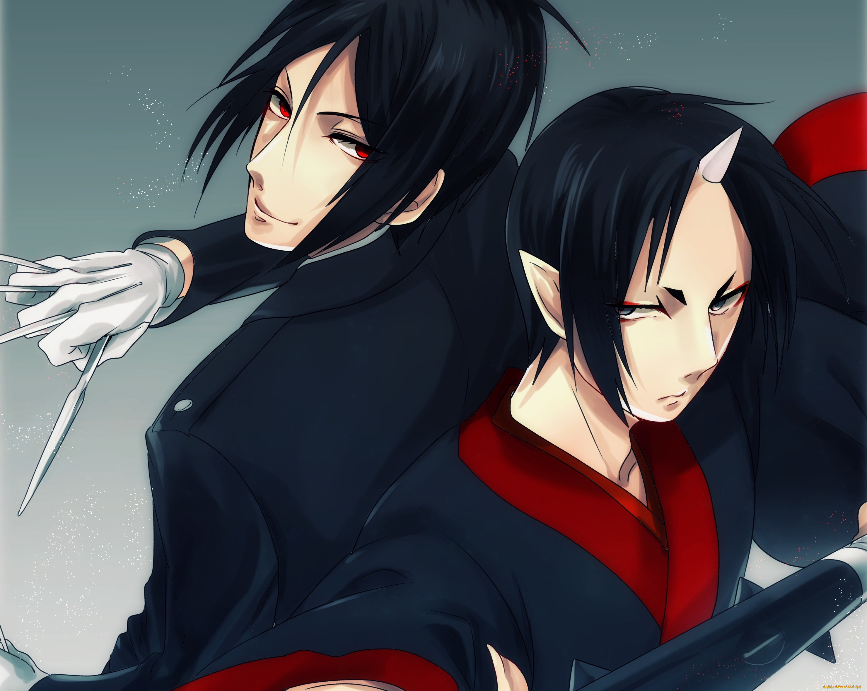 аниме, unknown, , другое, демоны, себастьян, хозуки, парни