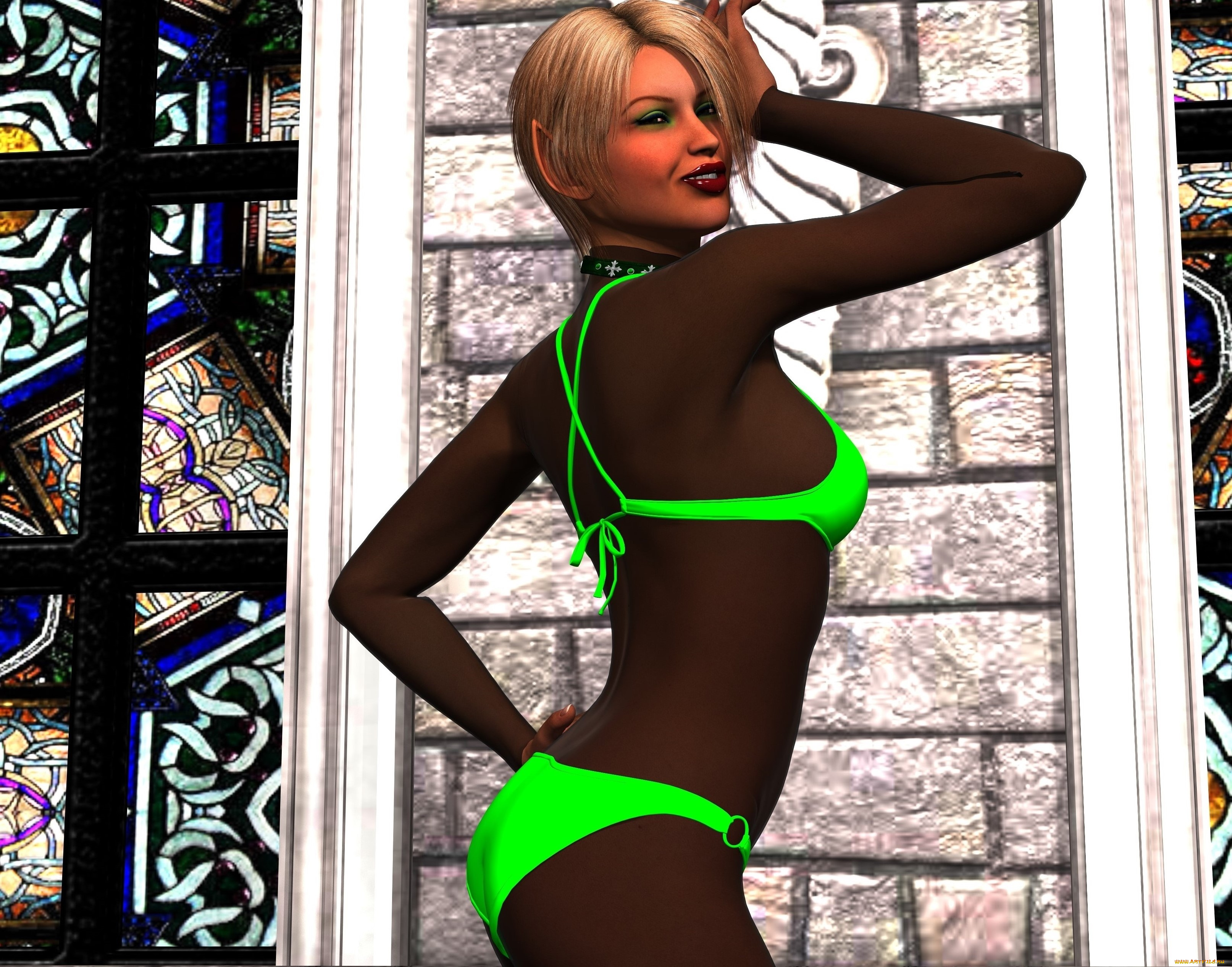 3д, графика, эльфы, , elves, взгляд, эльфийка, фон