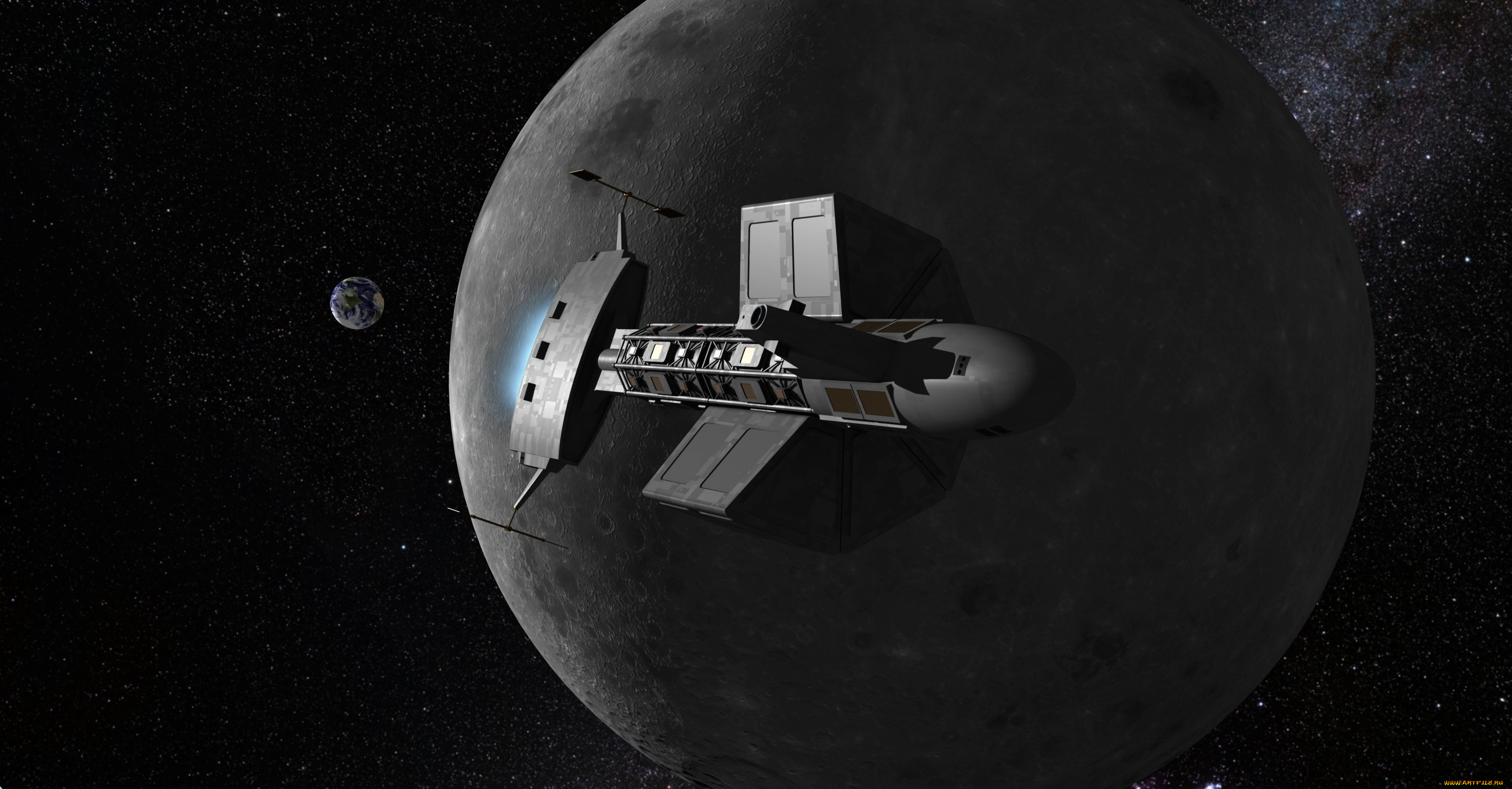 космос, арт, планета, вселенная, полет, космический, корабль