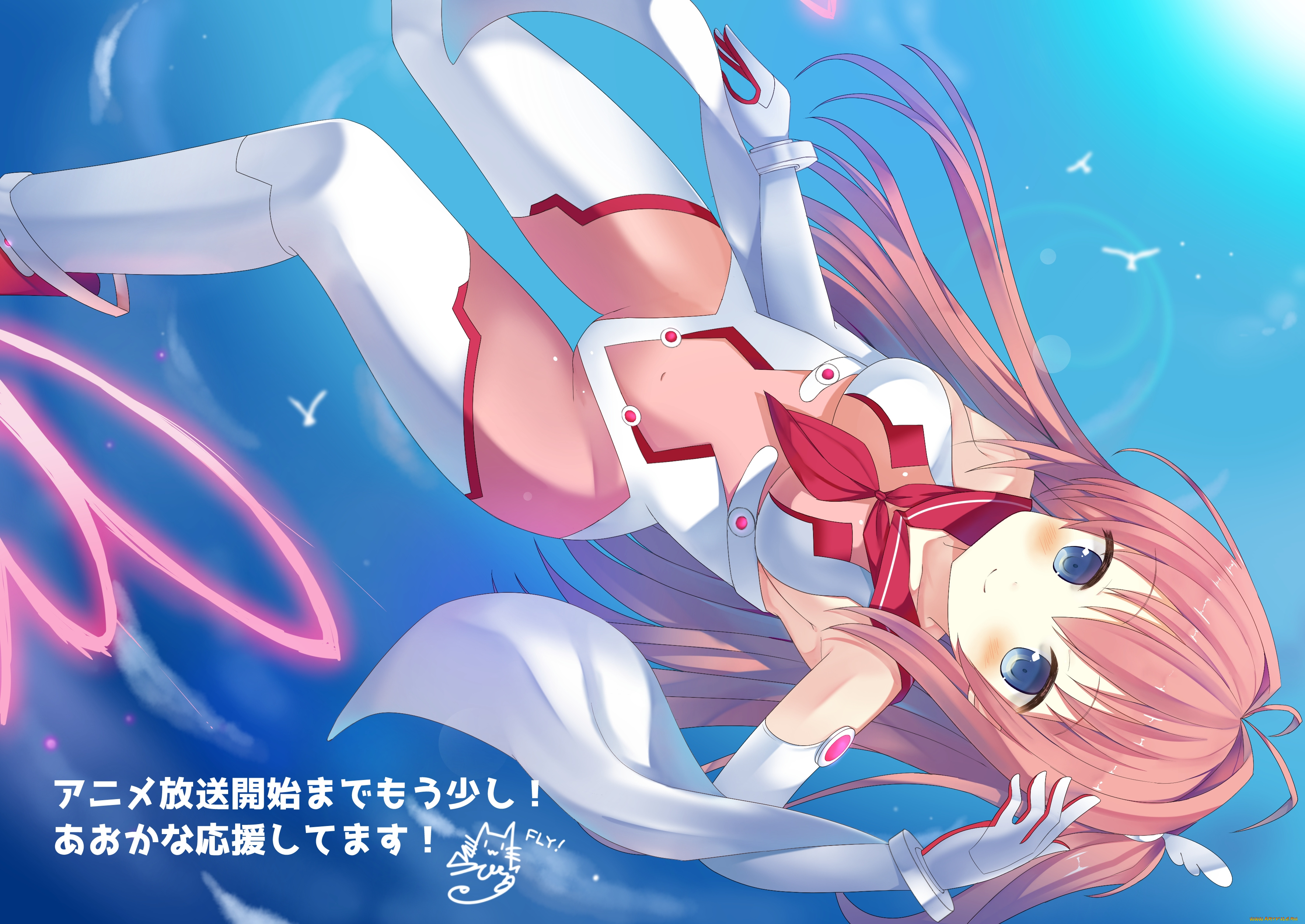 aokana, аниме, взгляд, девушка, фон