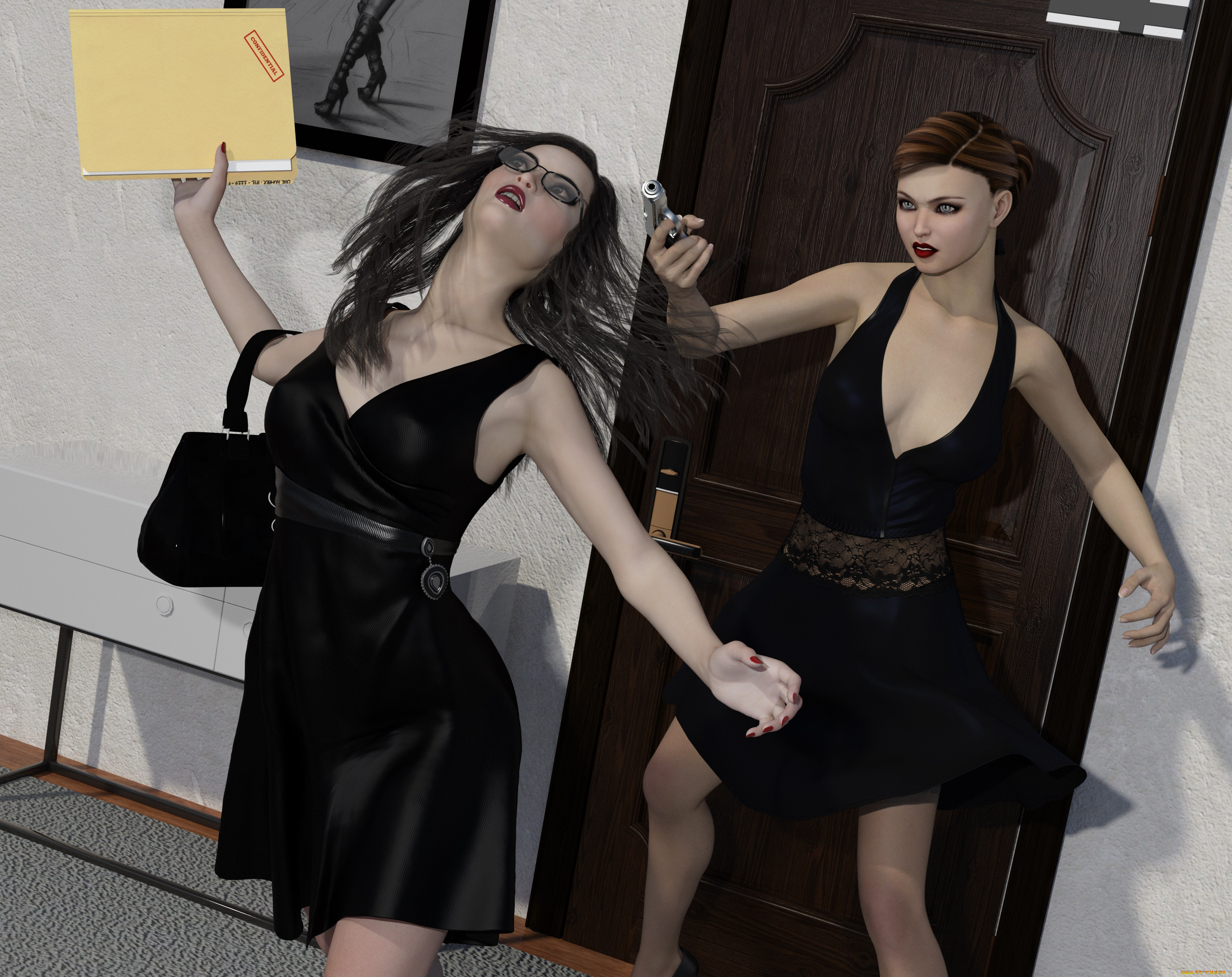 spy, games, 3д, графика, фантазия, , fantasy, девушки, взгляд, фон, оружие