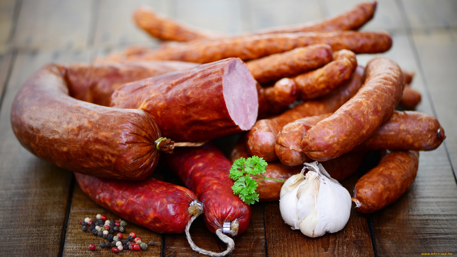 еда, колбасные, изделия, чеснок, колбаса, копченая, перец