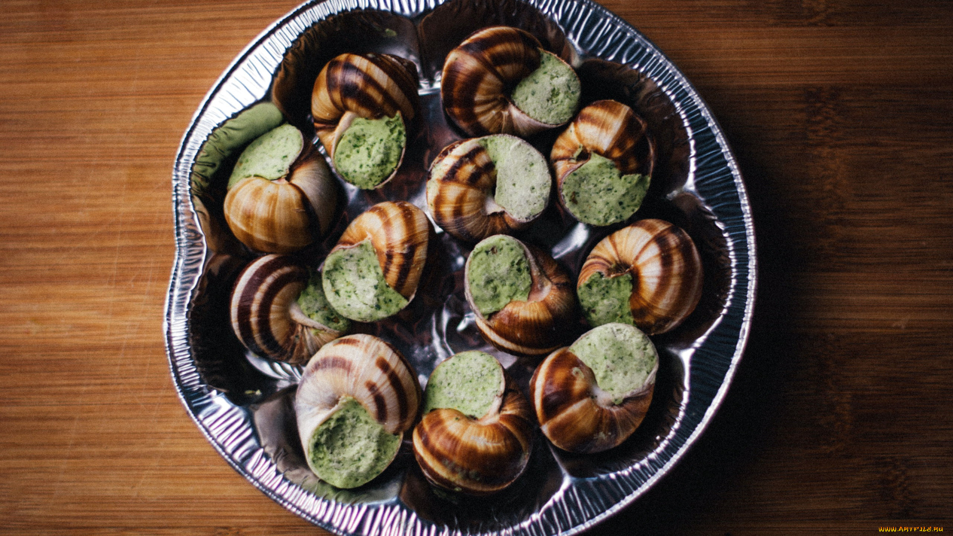 еда, рыбные, блюда, , с, морепродуктами, эскарго, улитки