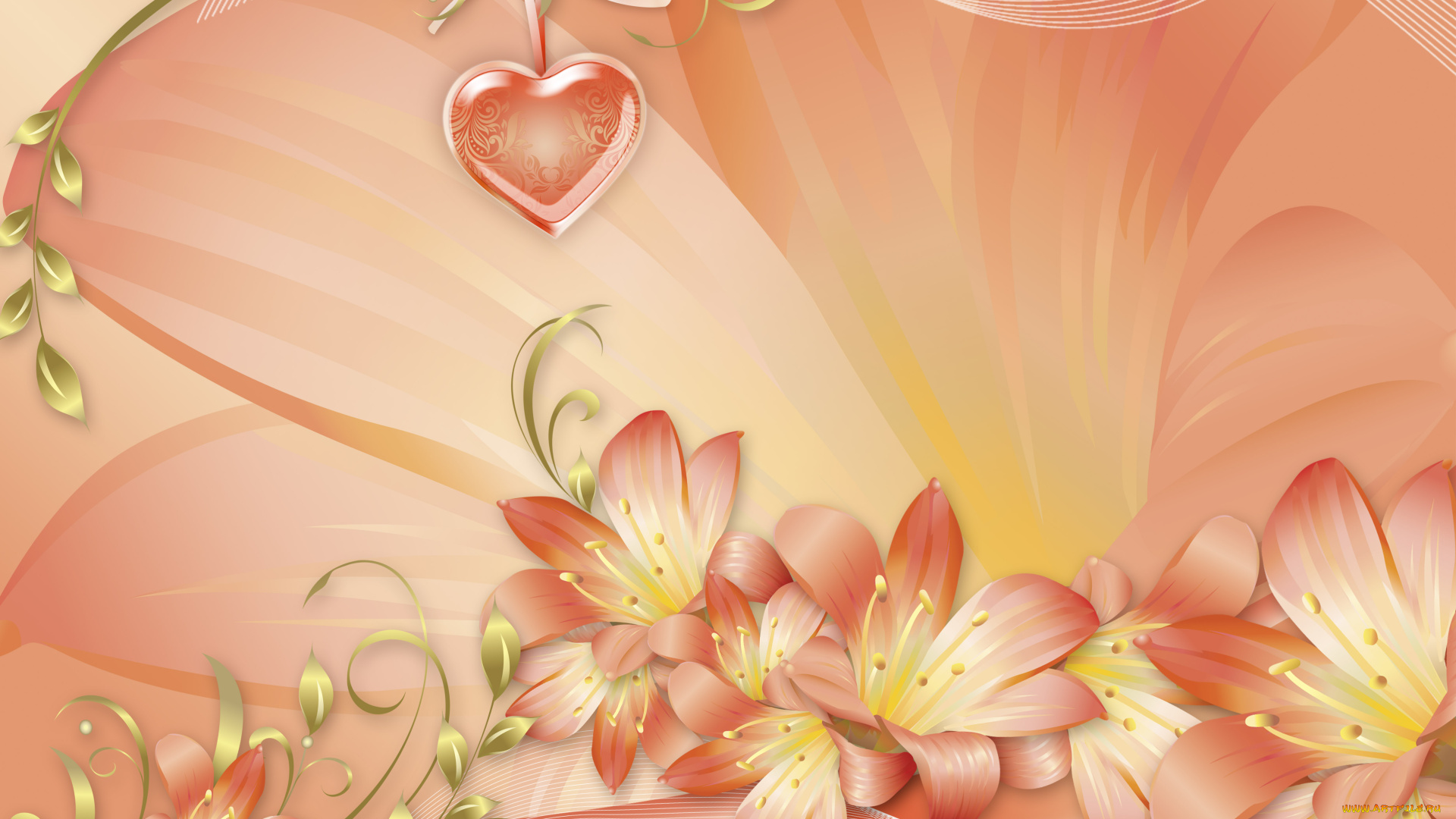 праздничные, день, святого, валентина, , сердечки, , любовь, сердечко, цветы