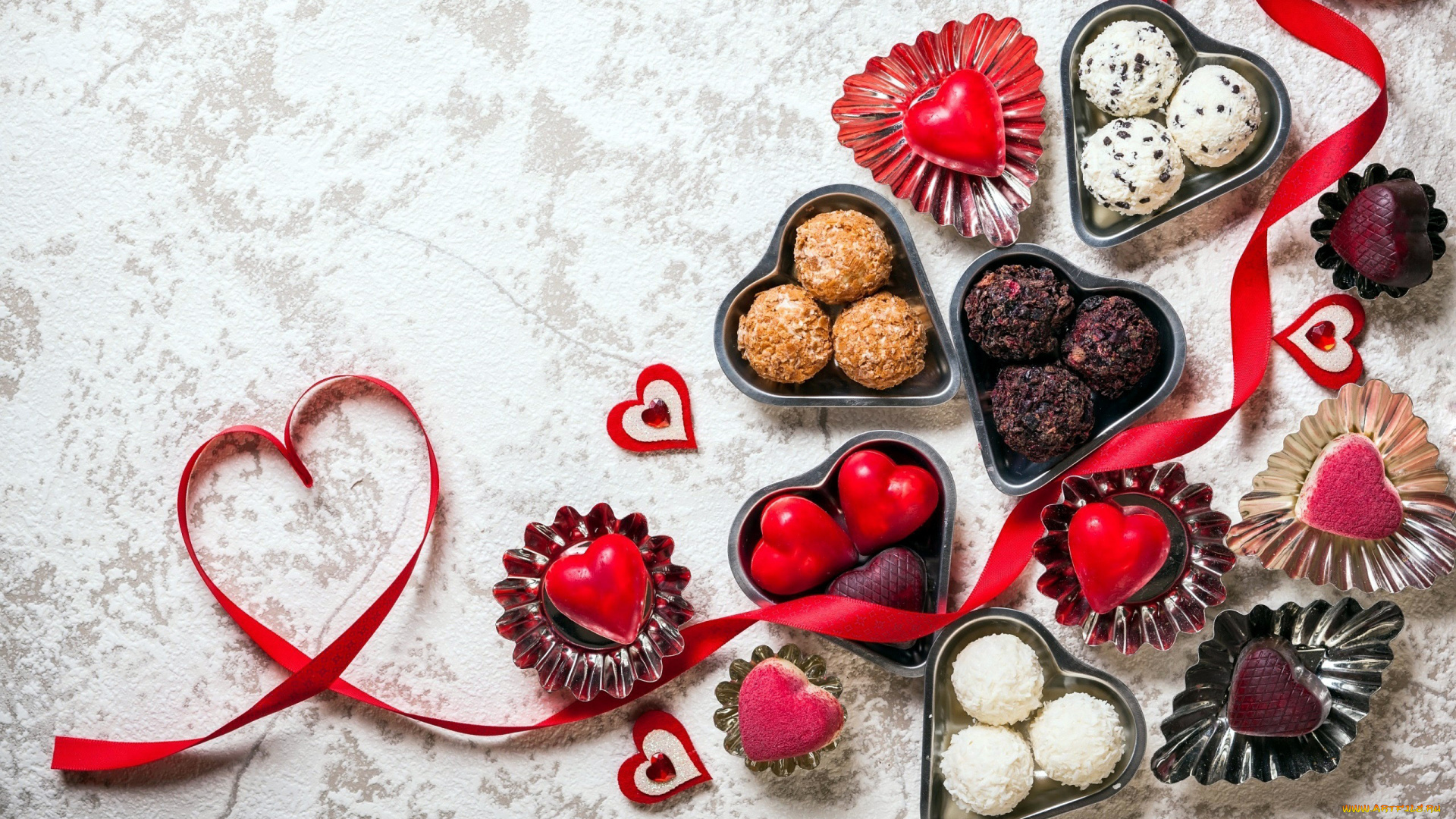 праздничные, день, святого, валентина, , сердечки, , любовь, угощение, конфеты, пирожные, сердечки