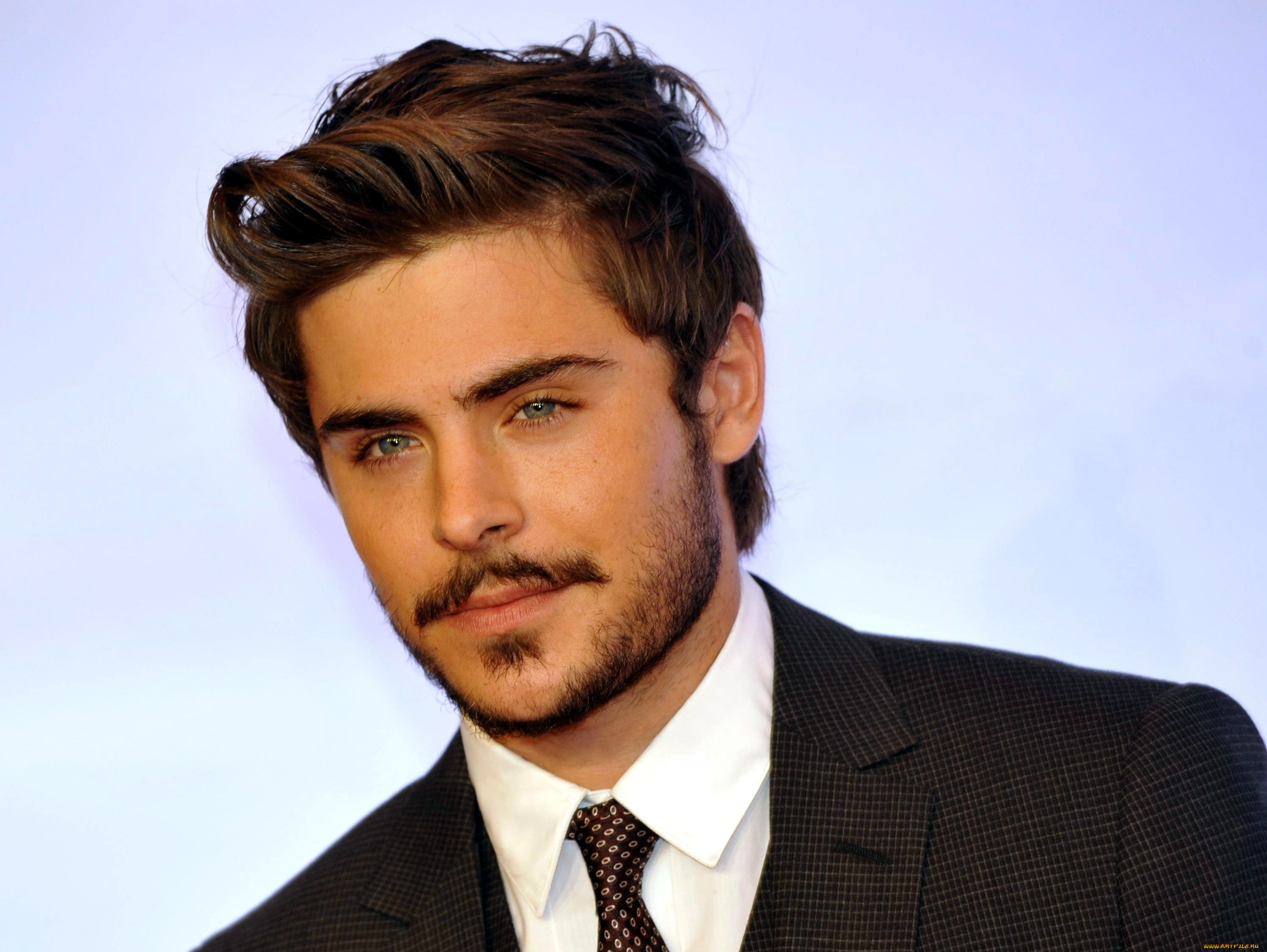 мужчины, zac, efron, бородка, усики
