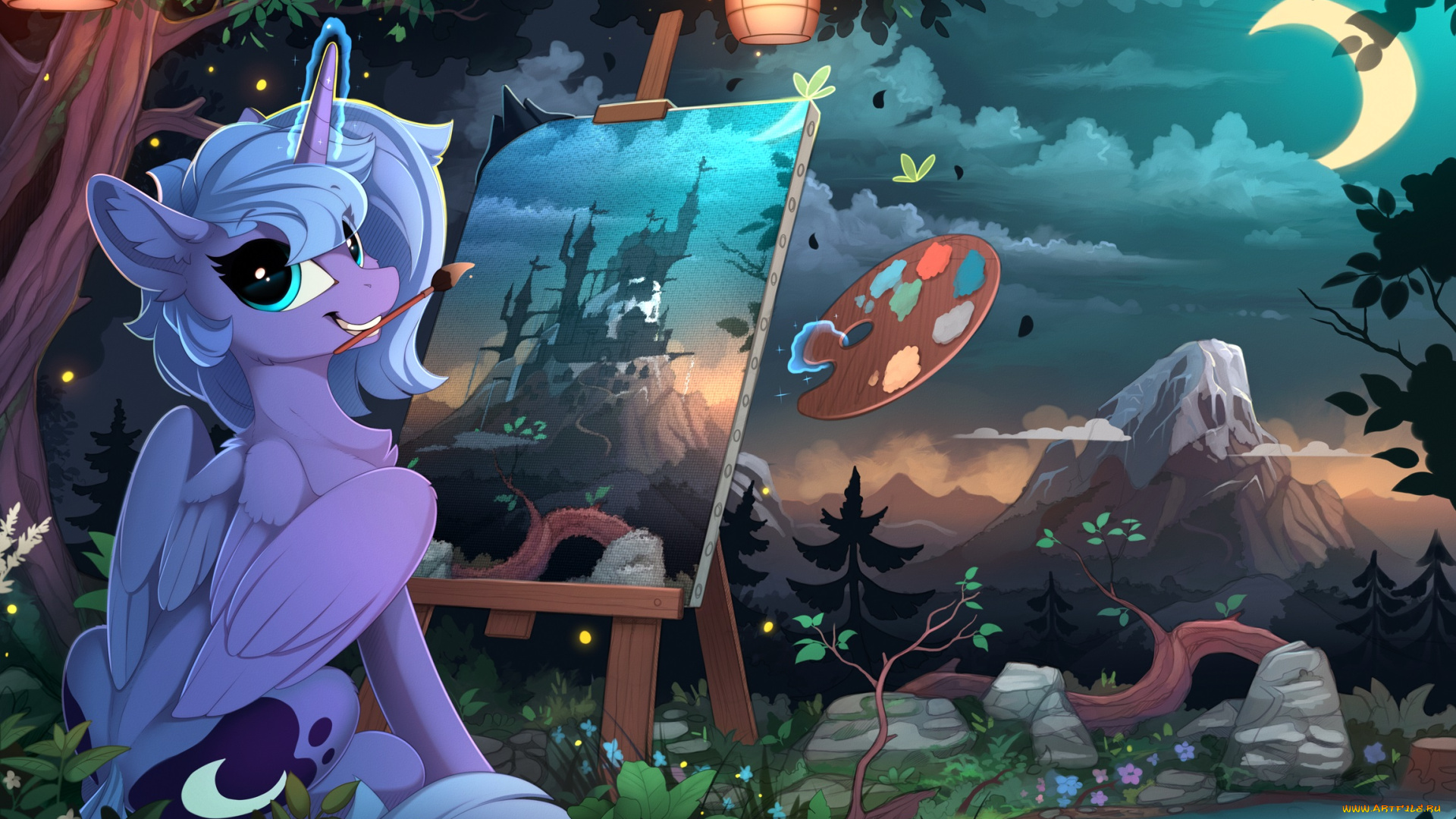 мультфильмы, my, little, pony, фон, пони