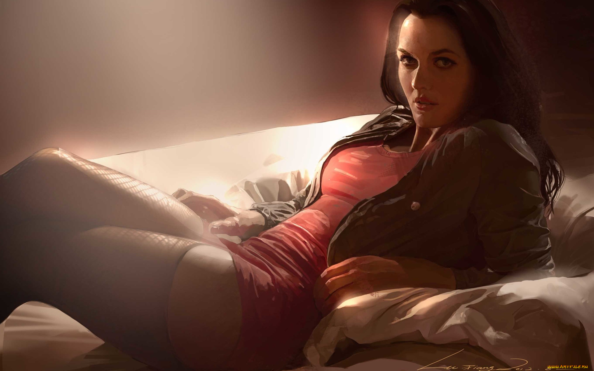 рисованное, люди, lu, tiang