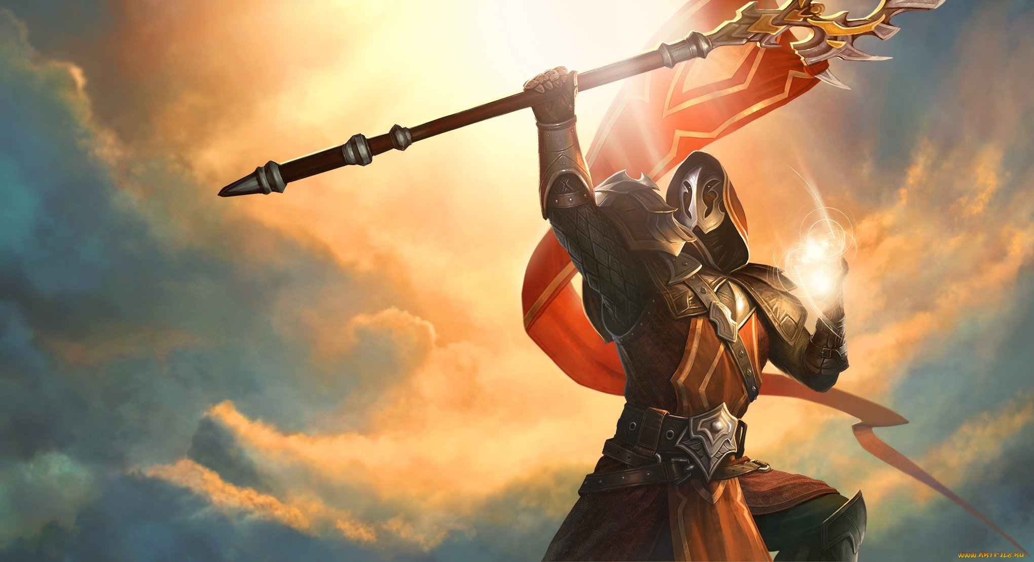 видео, игры, juggernaut, wars, фон, посох, латы, мужчина