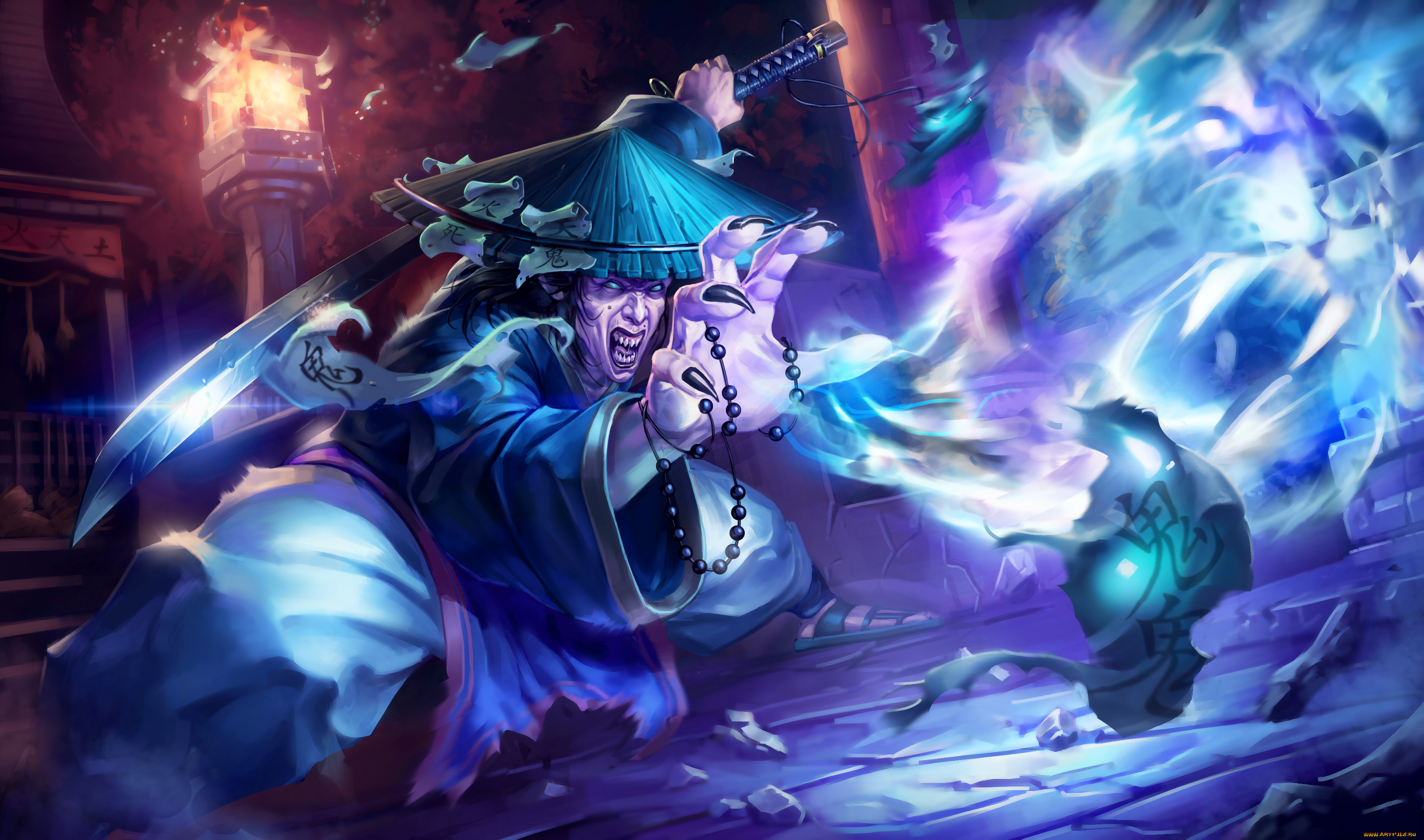 видео, игры, mortal, kombat, мужчина, фон, магия, сабля