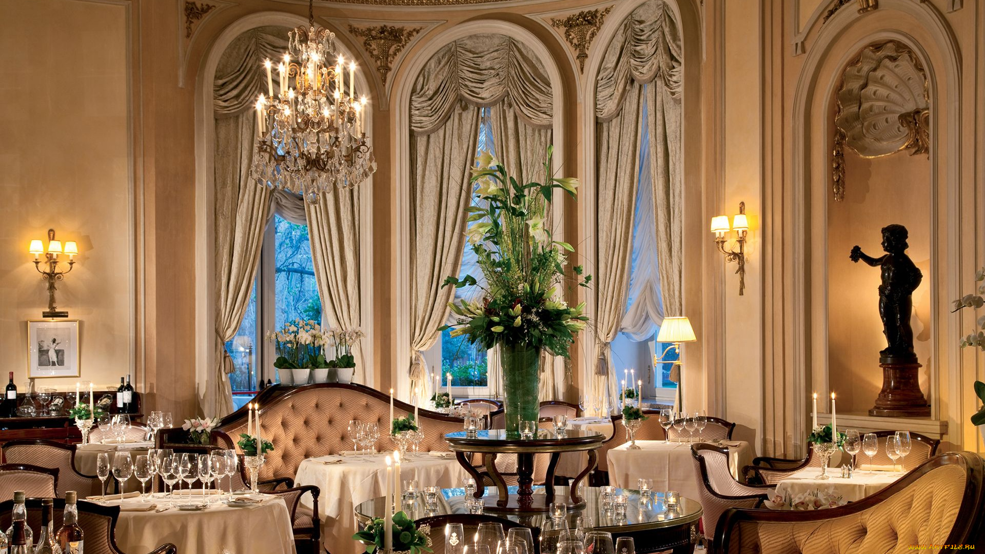 интерьер, кафе, , рестораны, , отели, столы, свечи, приборы