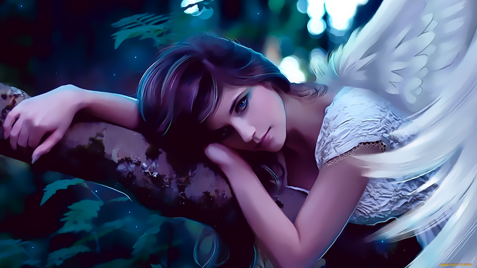 календари, фэнтези, крылья, ангел, девушка, взгляд, ствол, calendar, 2020