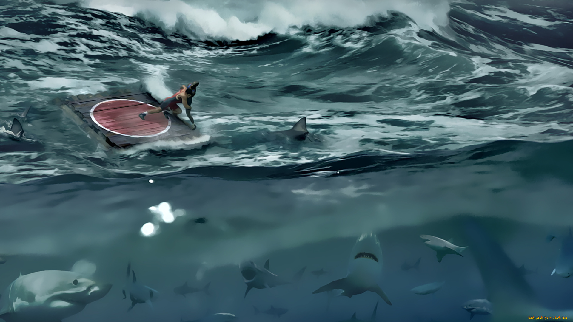 календари, компьютерный, дизайн, водоем, акула, борцы, прием, рыба, вода, calendar, 2020