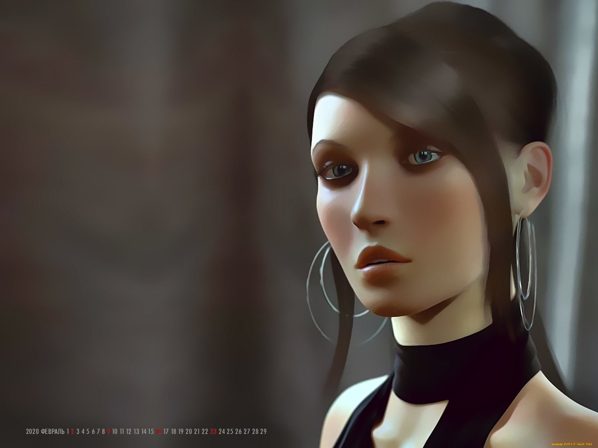 календари, 3д-графика, женщина, девушка, лицо, взгляд, серьги, бижутерия, calendar, 2020