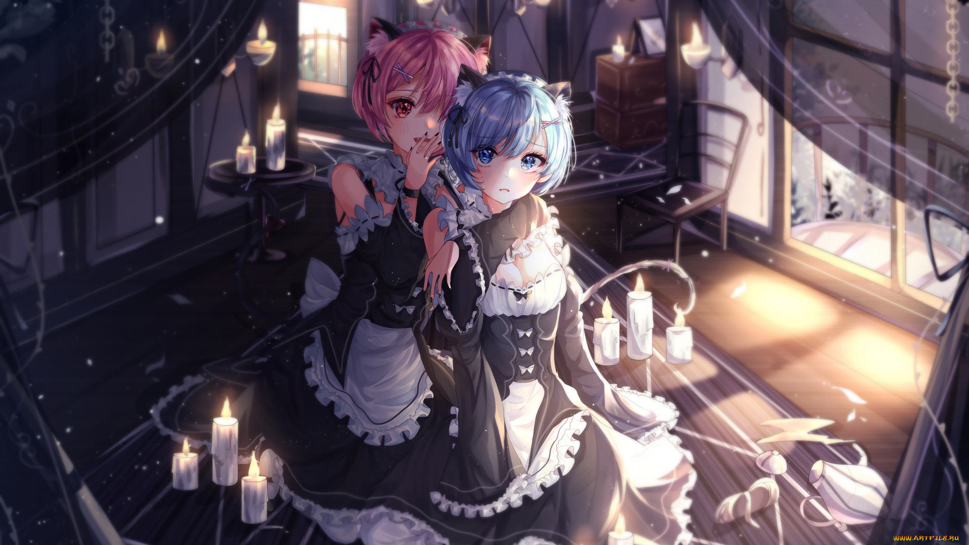 аниме, re, , zero, kara, hajimeru, isekai, seikatsu, девушки