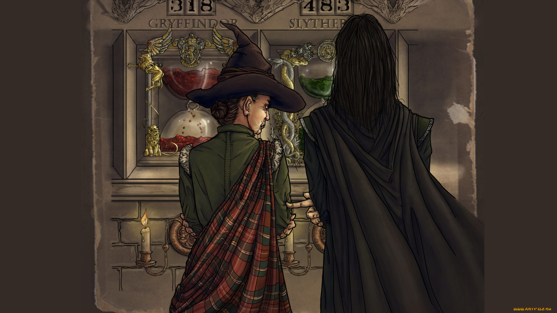 рисованное, кино, , мультфильмы, минерва, макгонагалл, северус, снейп, деканы, кристаллы