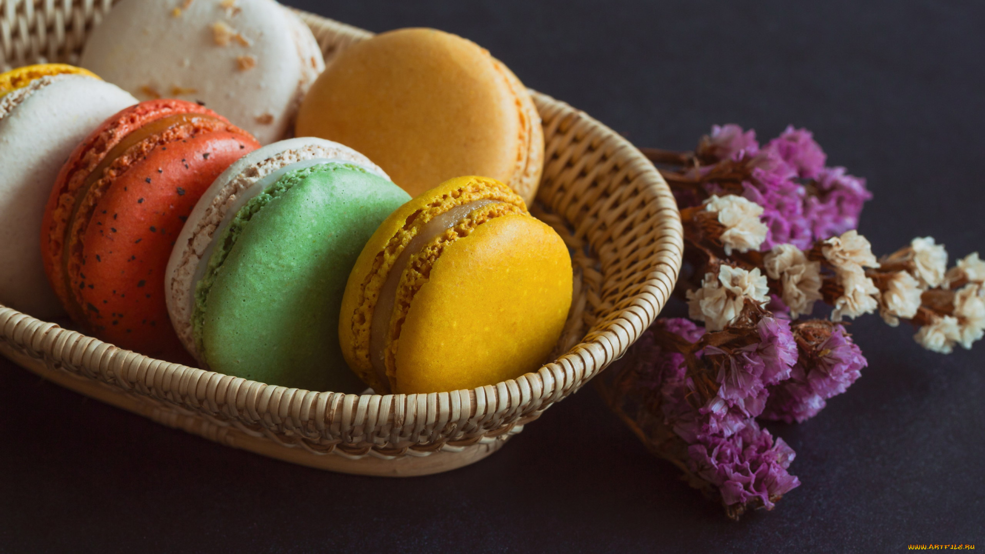 еда, макаруны, лакомство, печенье, ассорти