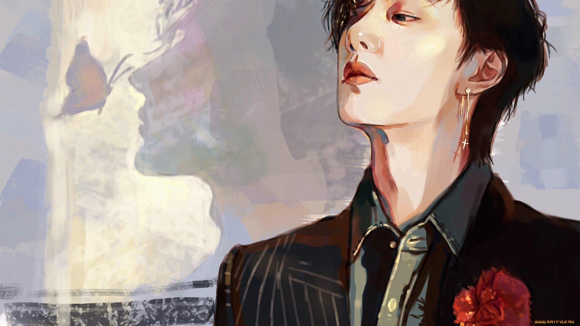 рисованное, люди, ван, ибо, лицо