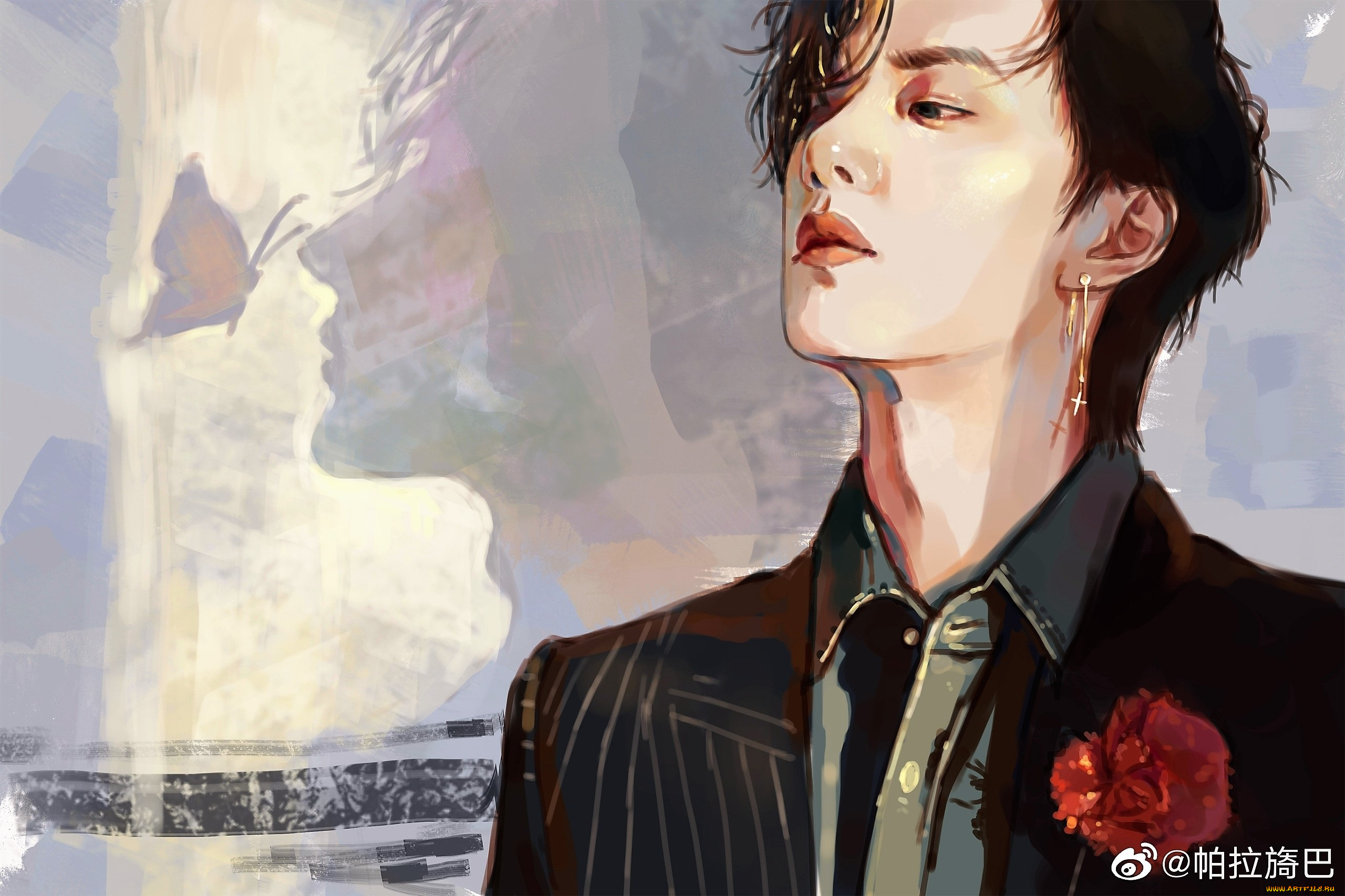 рисованное, люди, ван, ибо, лицо